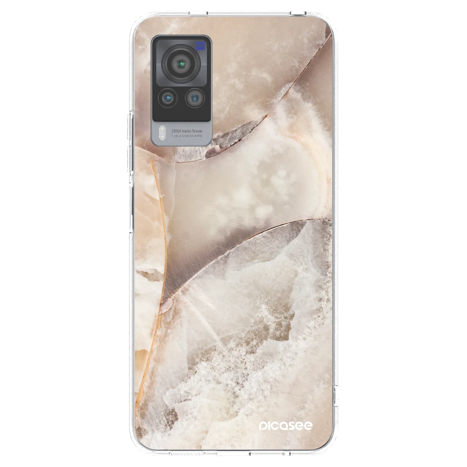 Picasee διαφανής θήκη σιλικόνης Vivo X60 Pro 5G - Cream marble