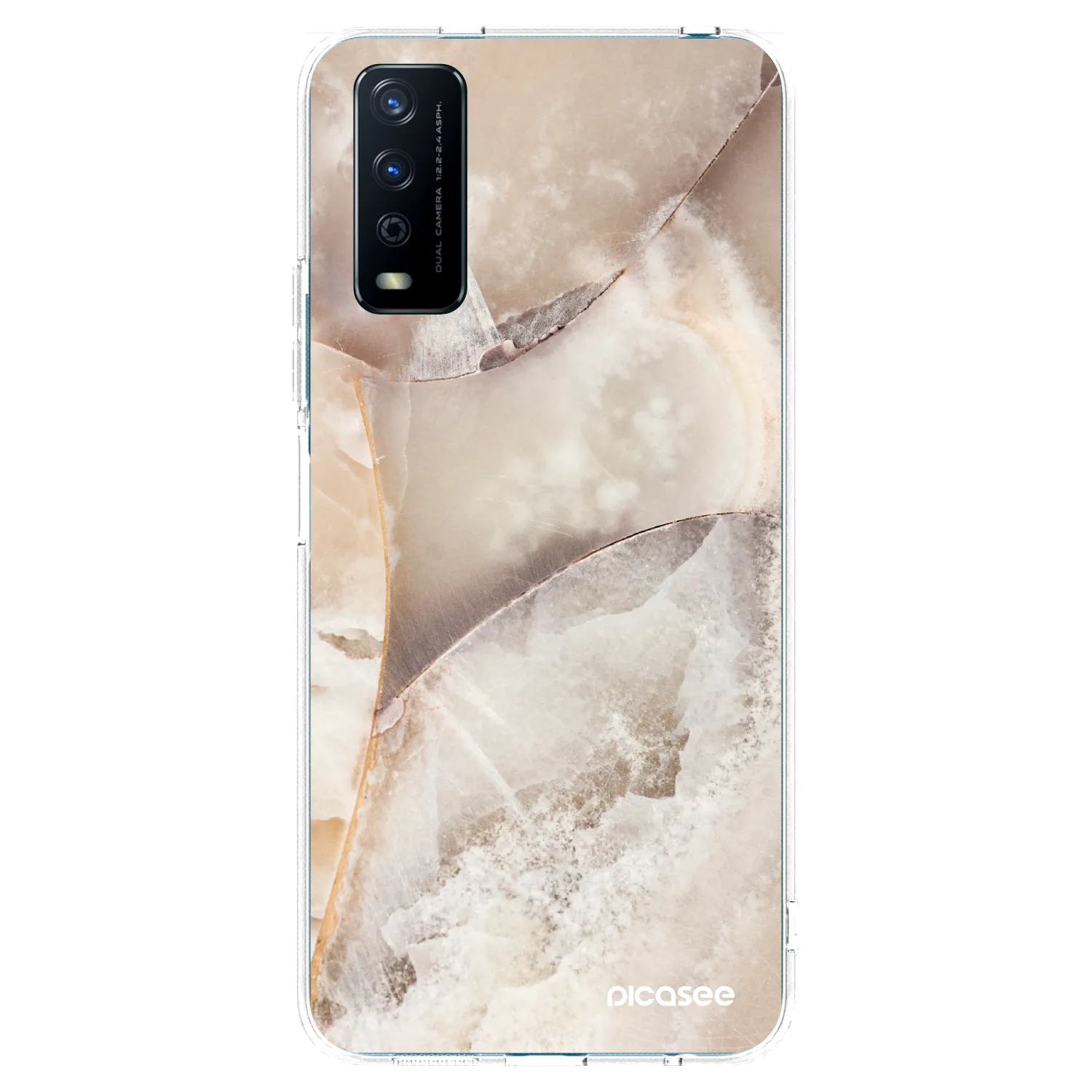 Picasee διαφανής θήκη σιλικόνης Vivo Y11s - Cream marble