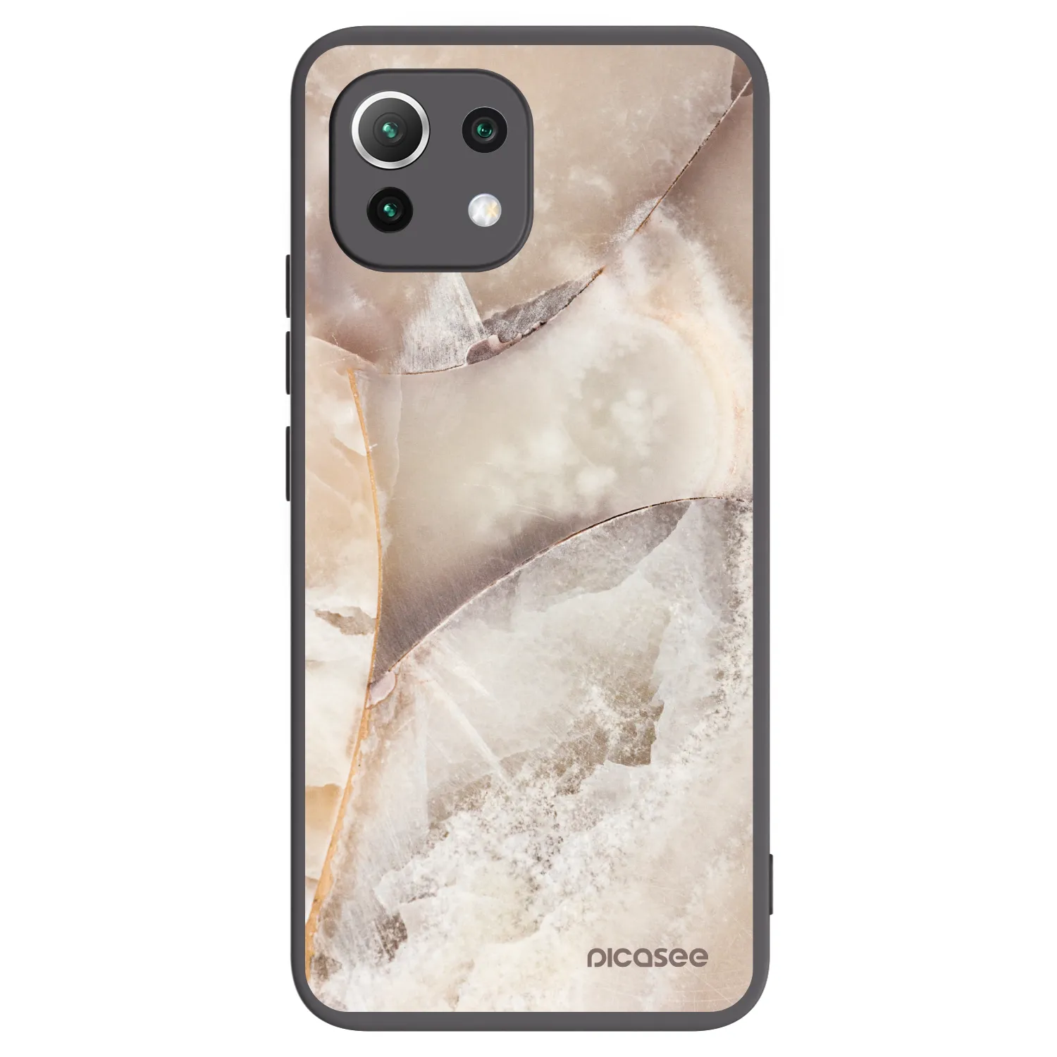 Picasee Μαύρη θήκη σιλικόνης για Xiaomi 11 Lite 5G NE - Cream marble