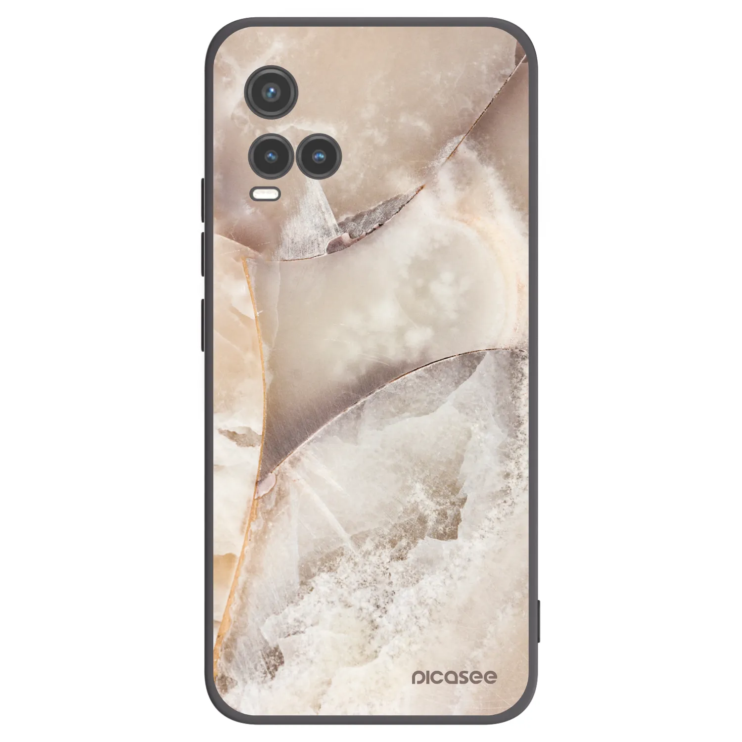 Picasee Μαύρη θήκη σιλικόνης για Vivo Y33s - Cream marble
