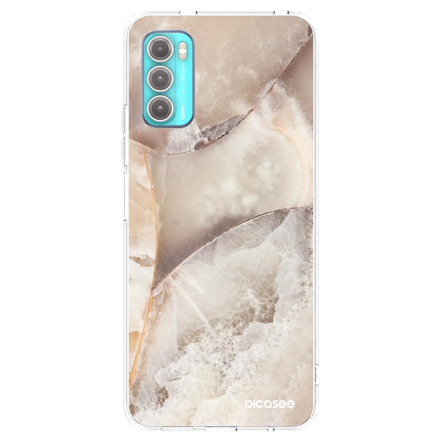 Picasee διαφανής θήκη σιλικόνης Motorola Moto G60 - Cream marble