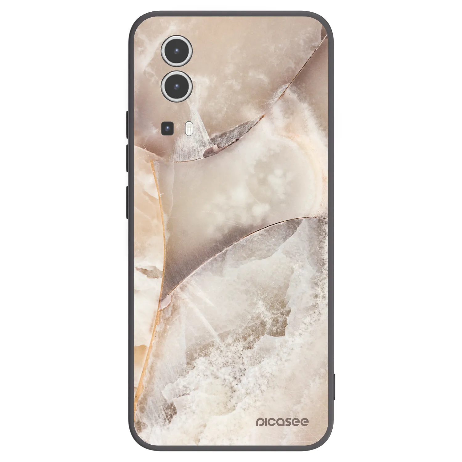 Picasee Μαύρη θήκη σιλικόνης για Vivo Y72 5G - Cream marble