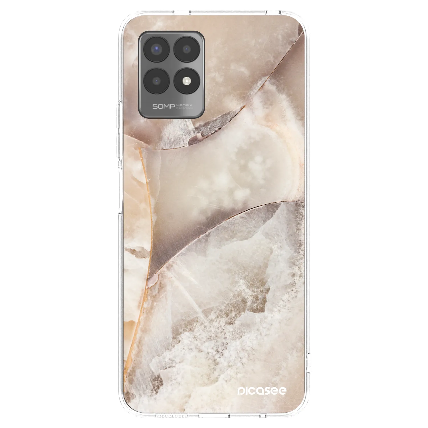 Picasee διαφανής θήκη σιλικόνης Realme 8i - Cream marble