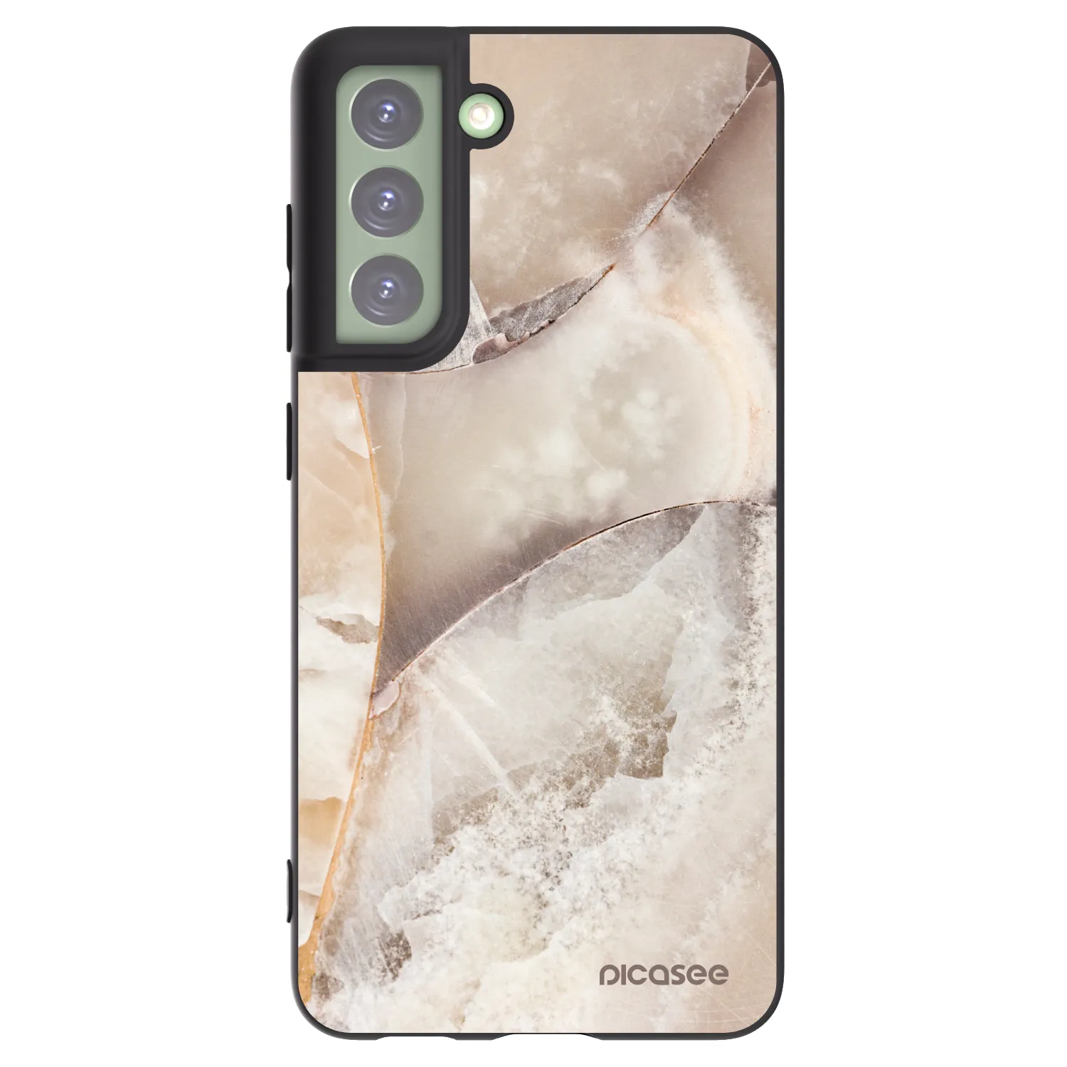 Picasee Μαύρη θήκη σιλικόνης για Samsung Galaxy S21 FE 5G - Cream marble