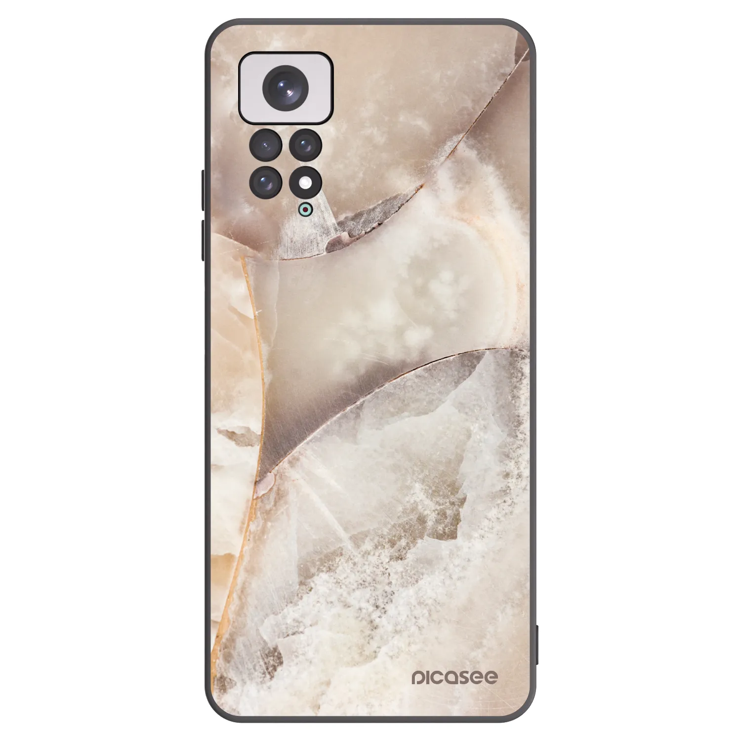 Picasee Μαύρη θήκη σιλικόνης για Xiaomi Redmi Note 11 - Cream marble