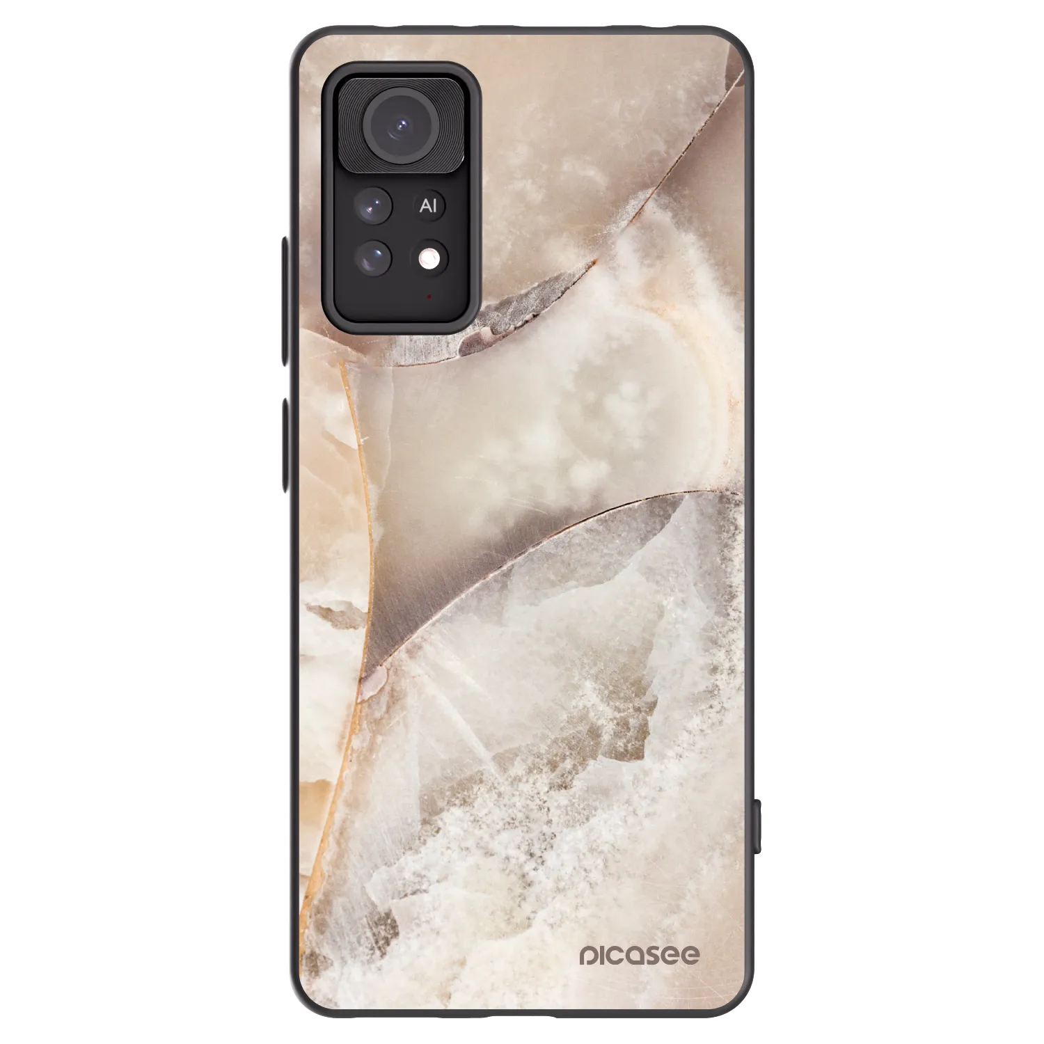 Picasee Μαύρη θήκη σιλικόνης για Xiaomi Redmi Note 11 Pro - Cream marble