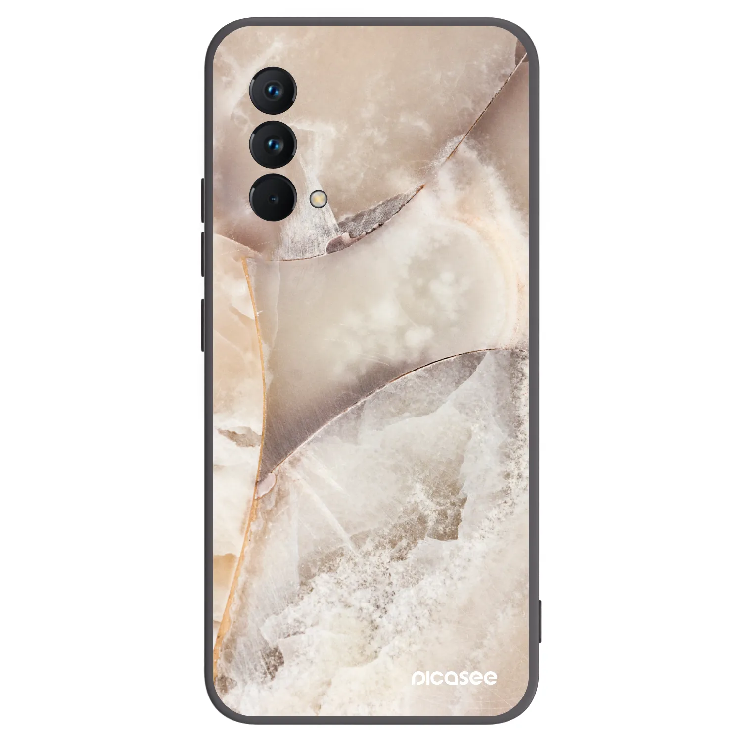 Picasee Μαύρη θήκη σιλικόνης για Realme GT Master Edition 5G - Cream marble