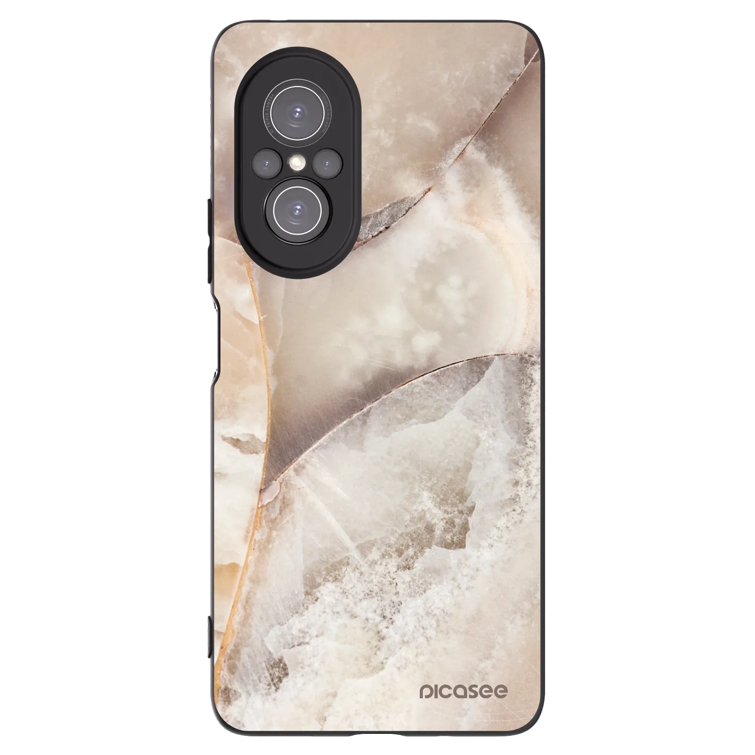 Picasee Μαύρη θήκη σιλικόνης για Huawei Nova 9 SE - Cream marble