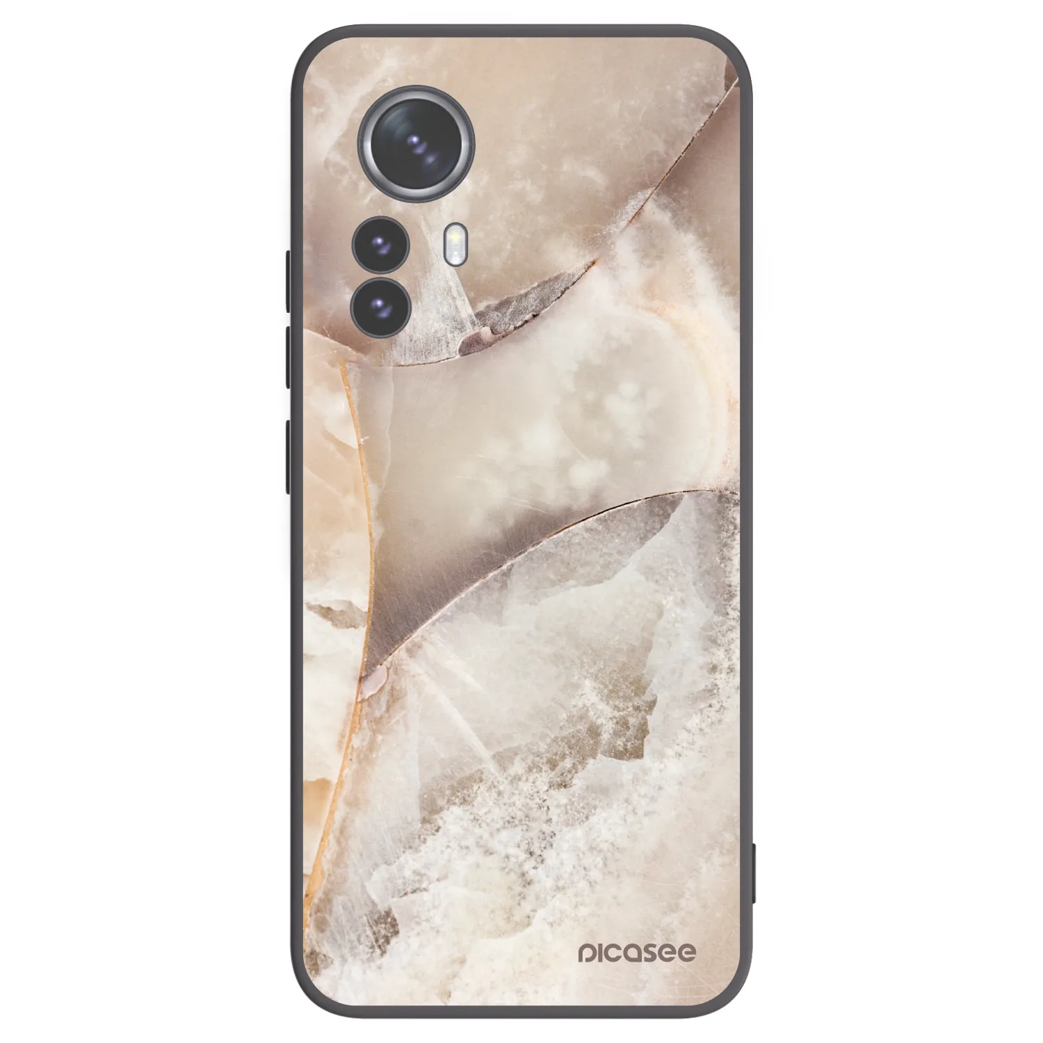 Picasee Μαύρη θήκη σιλικόνης για Xiaomi 12 Pro - Cream marble