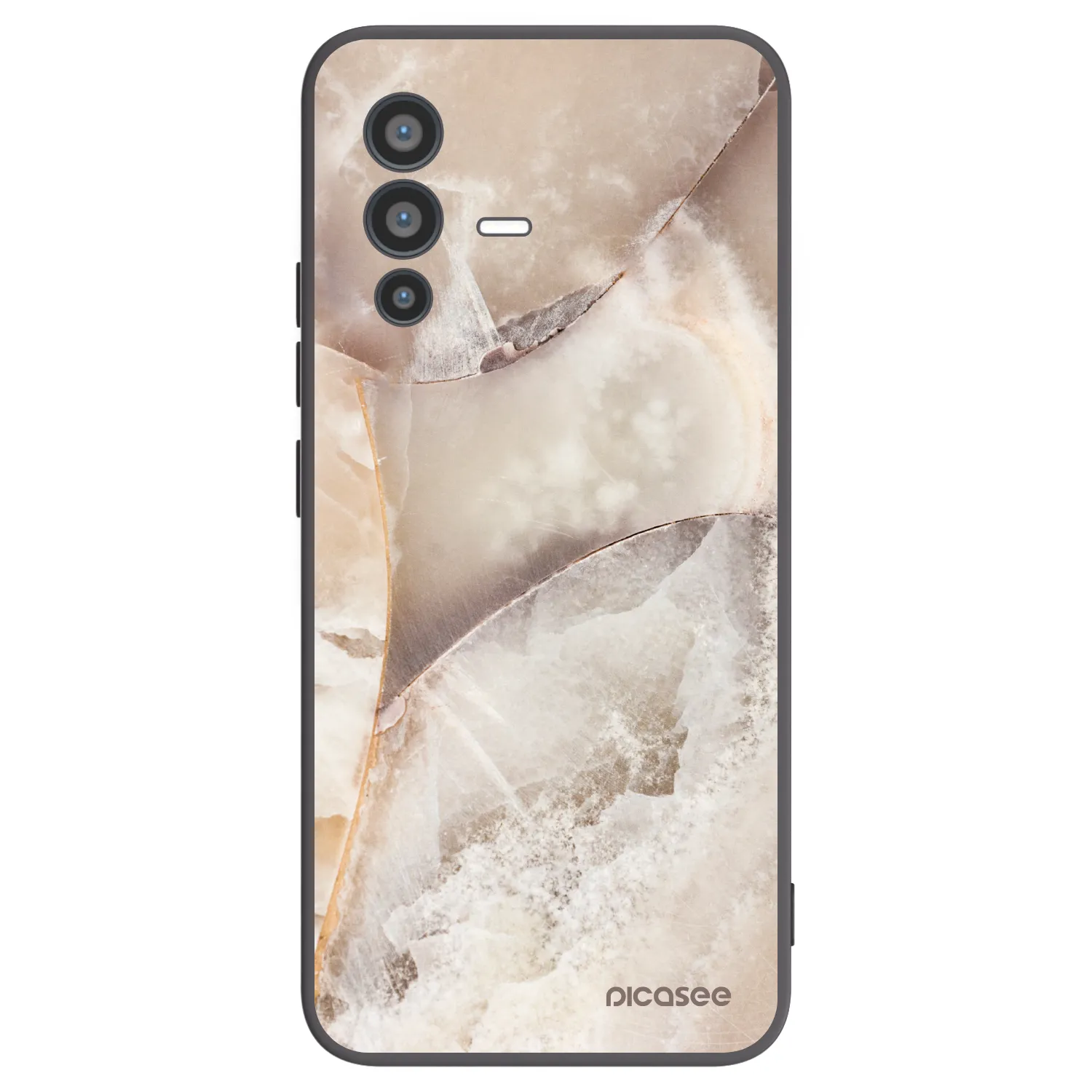 Picasee Μαύρη θήκη σιλικόνης για Vivo V23 5G - Cream marble