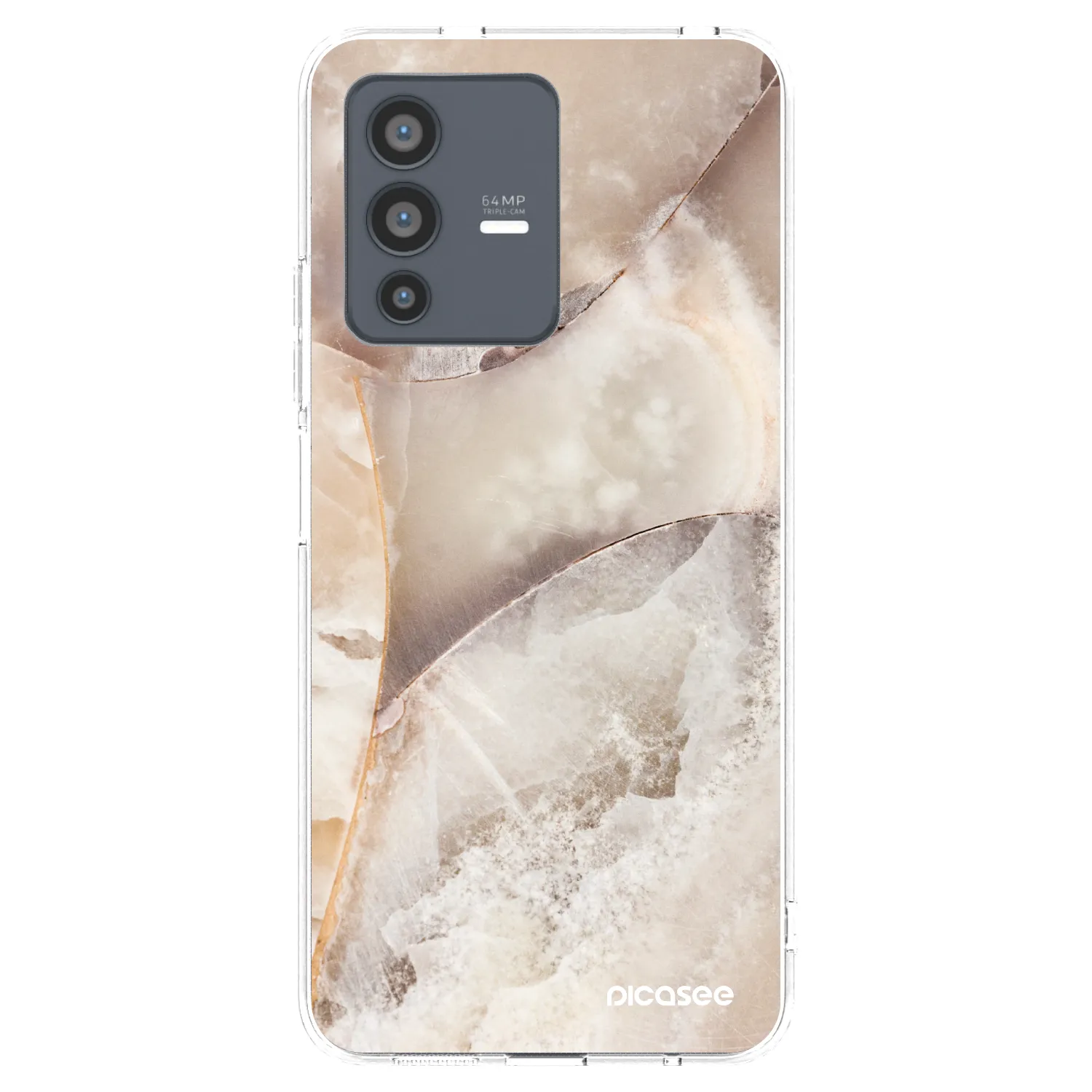Picasee διαφανής θήκη σιλικόνης Vivo V23 5G - Cream marble