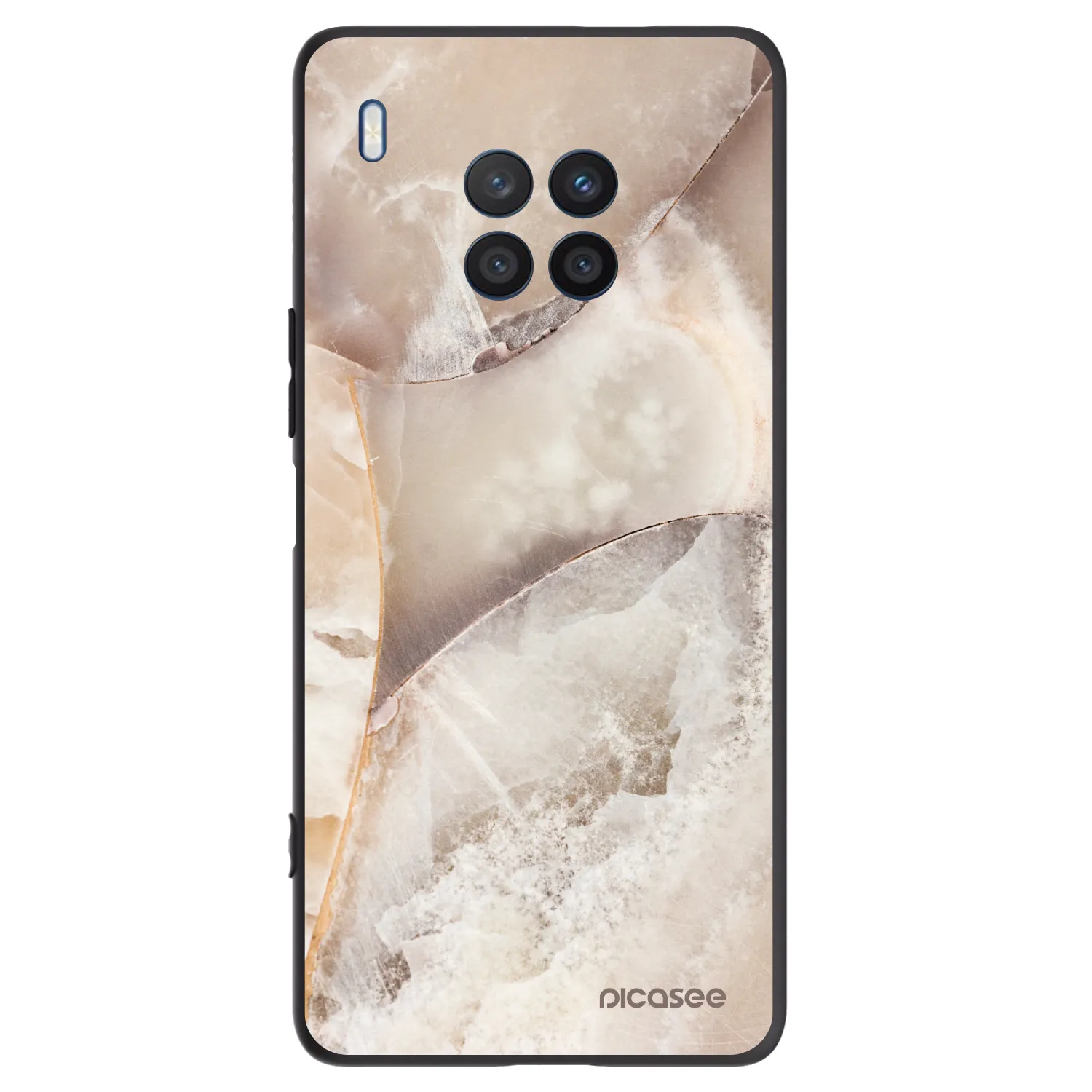Picasee Μαύρη θήκη σιλικόνης για Honor 50 Lite - Cream marble