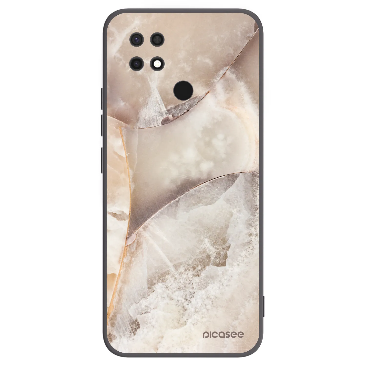 Picasee Μαύρη θήκη σιλικόνης για Xiaomi Redmi 10C - Cream marble