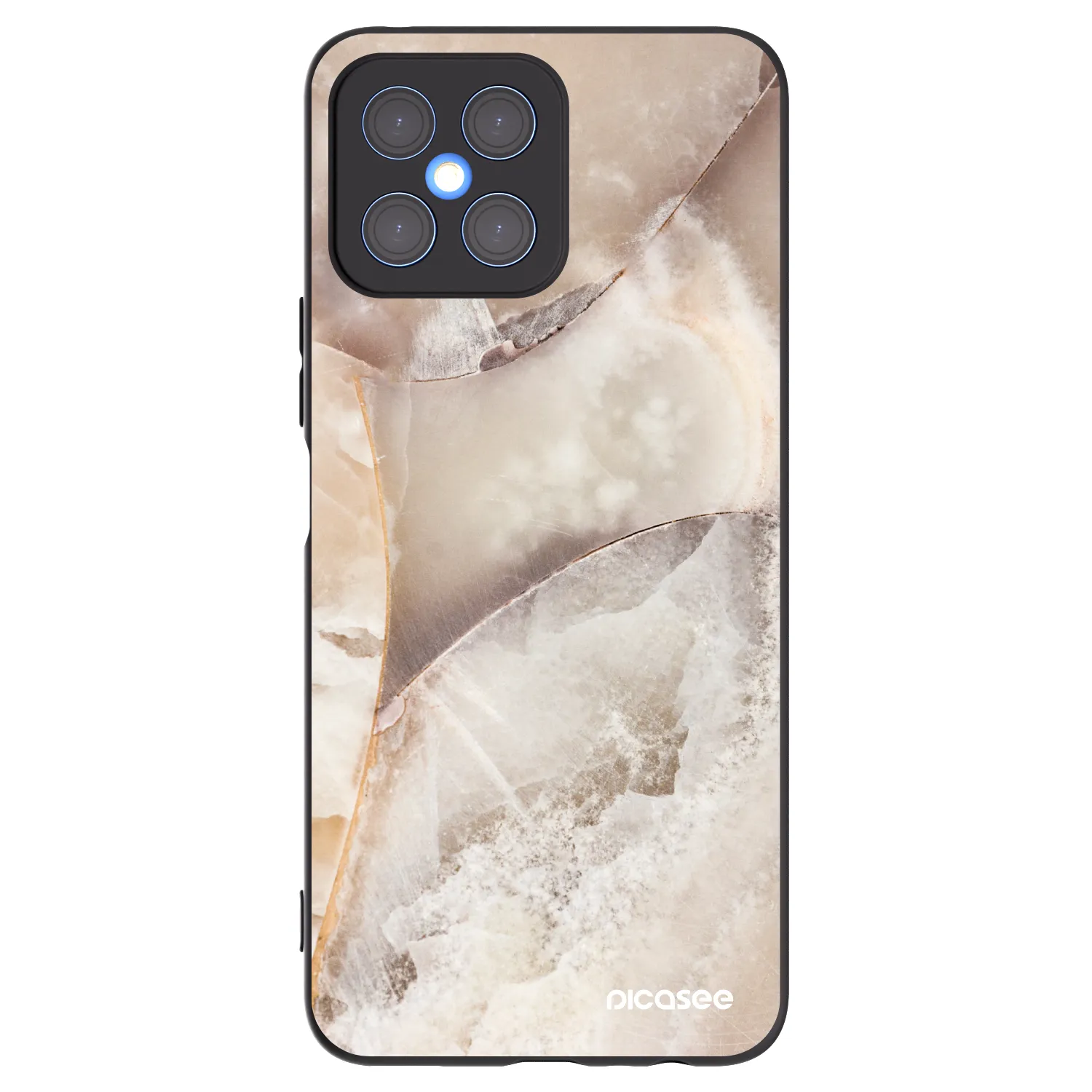 Picasee Μαύρη θήκη σιλικόνης για Honor X8 4G - Cream marble