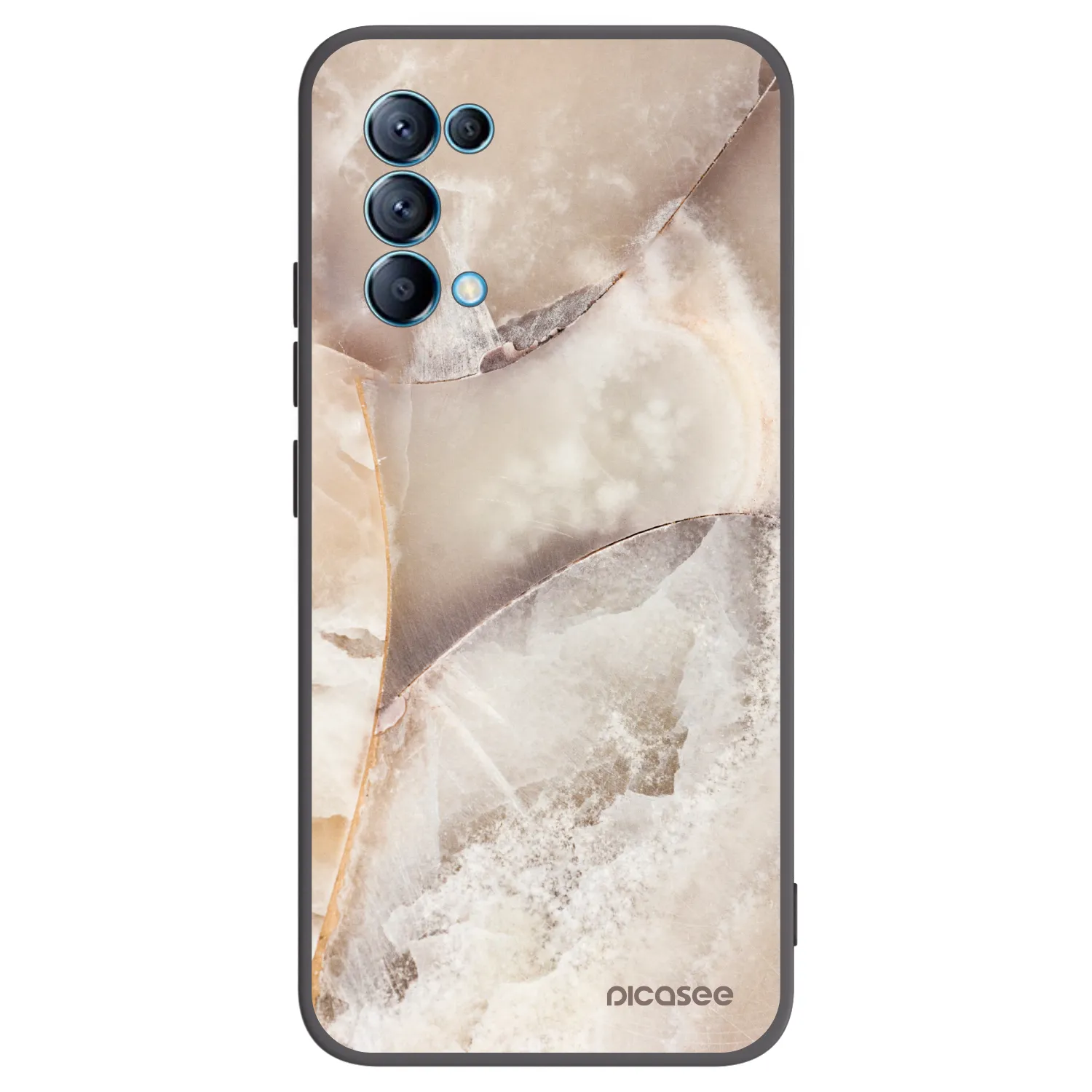 Picasee Μαύρη θήκη σιλικόνης για OPPO Reno 5 5G - Cream marble