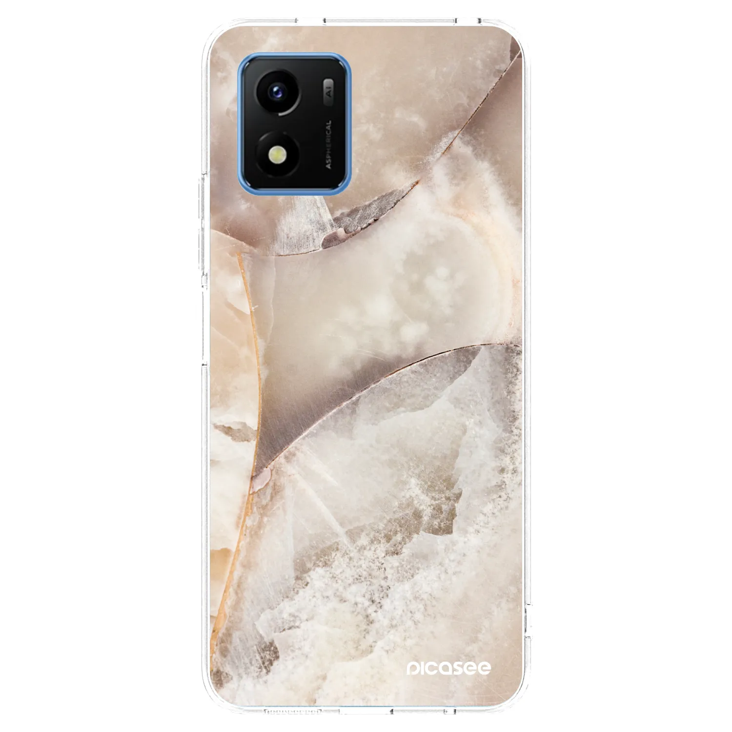 Picasee διαφανής θήκη σιλικόνης Vivo Y01 - Cream marble
