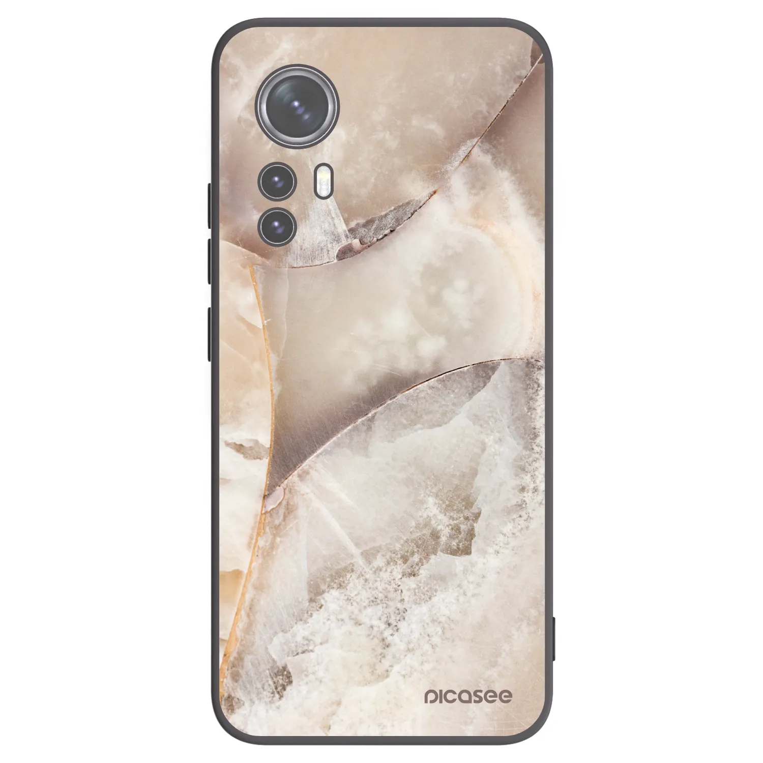 Picasee Μαύρη θήκη σιλικόνης για Xiaomi 12X - Cream marble