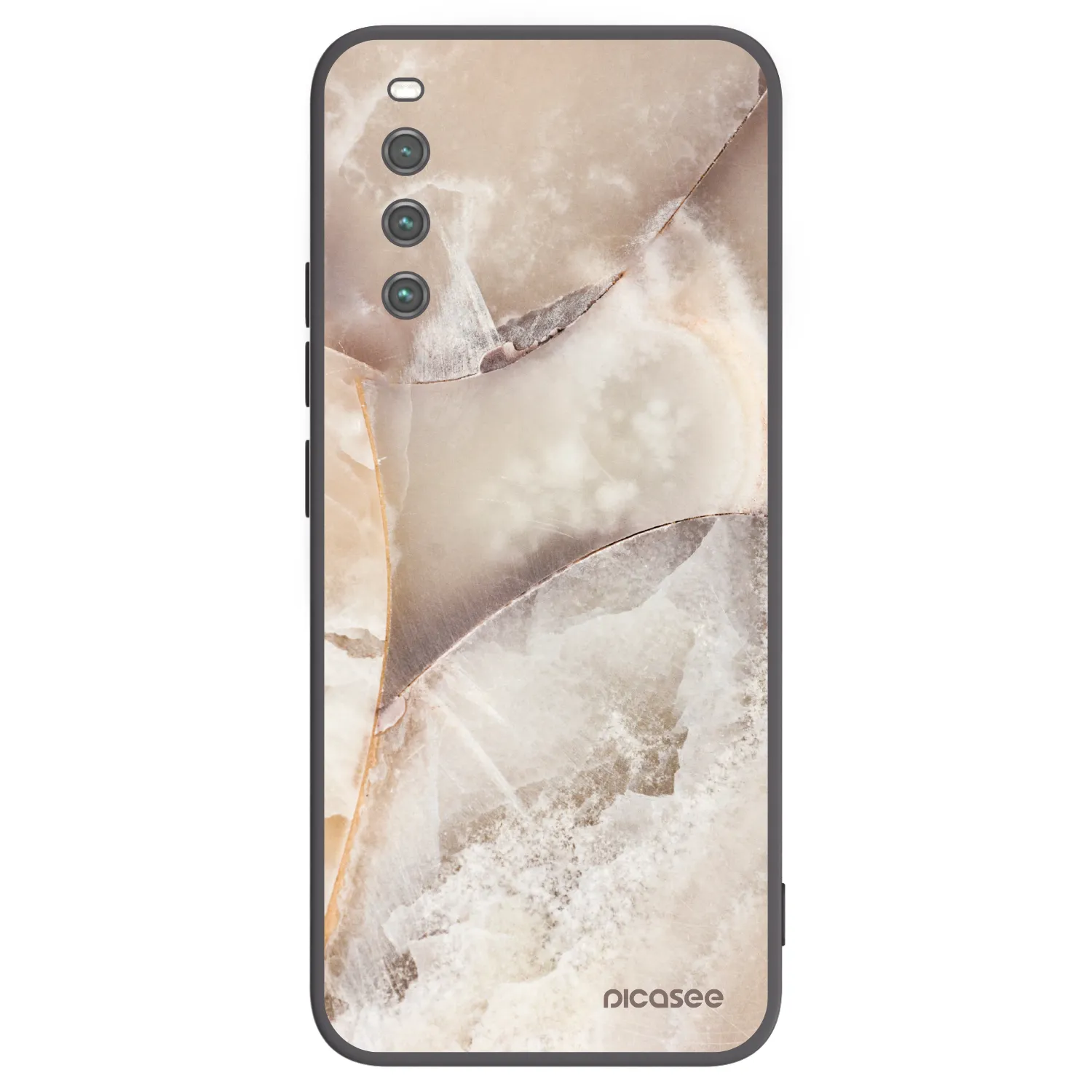 Picasee Μαύρη θήκη σιλικόνης για Sony Xperia 10 IV 5G - Cream marble