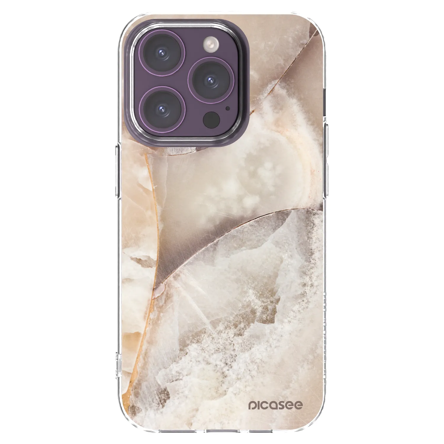 Picasee διαφανής θήκη σιλικόνης Apple iPhone 14 Pro - Cream marble