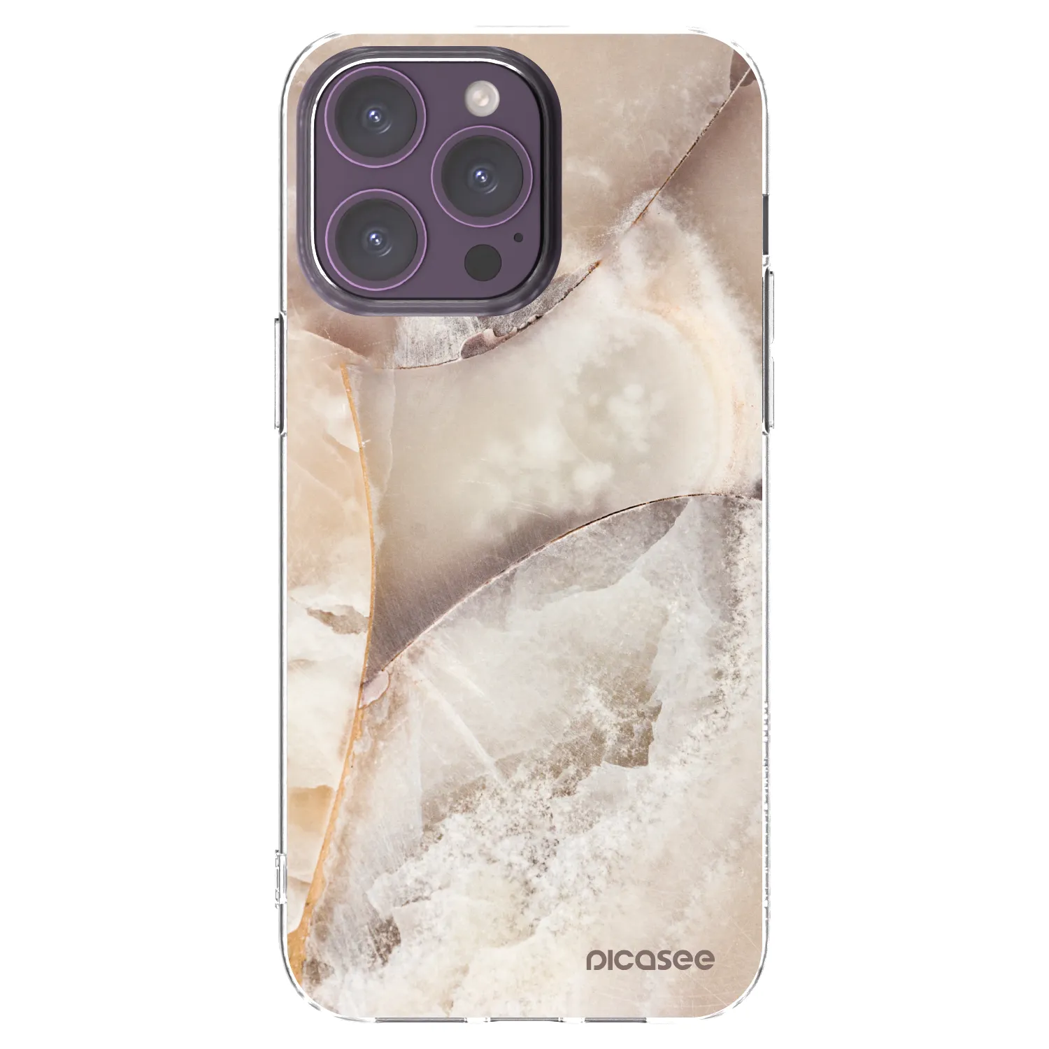Picasee διαφανής θήκη σιλικόνης Apple iPhone 14 Pro Max - Cream marble