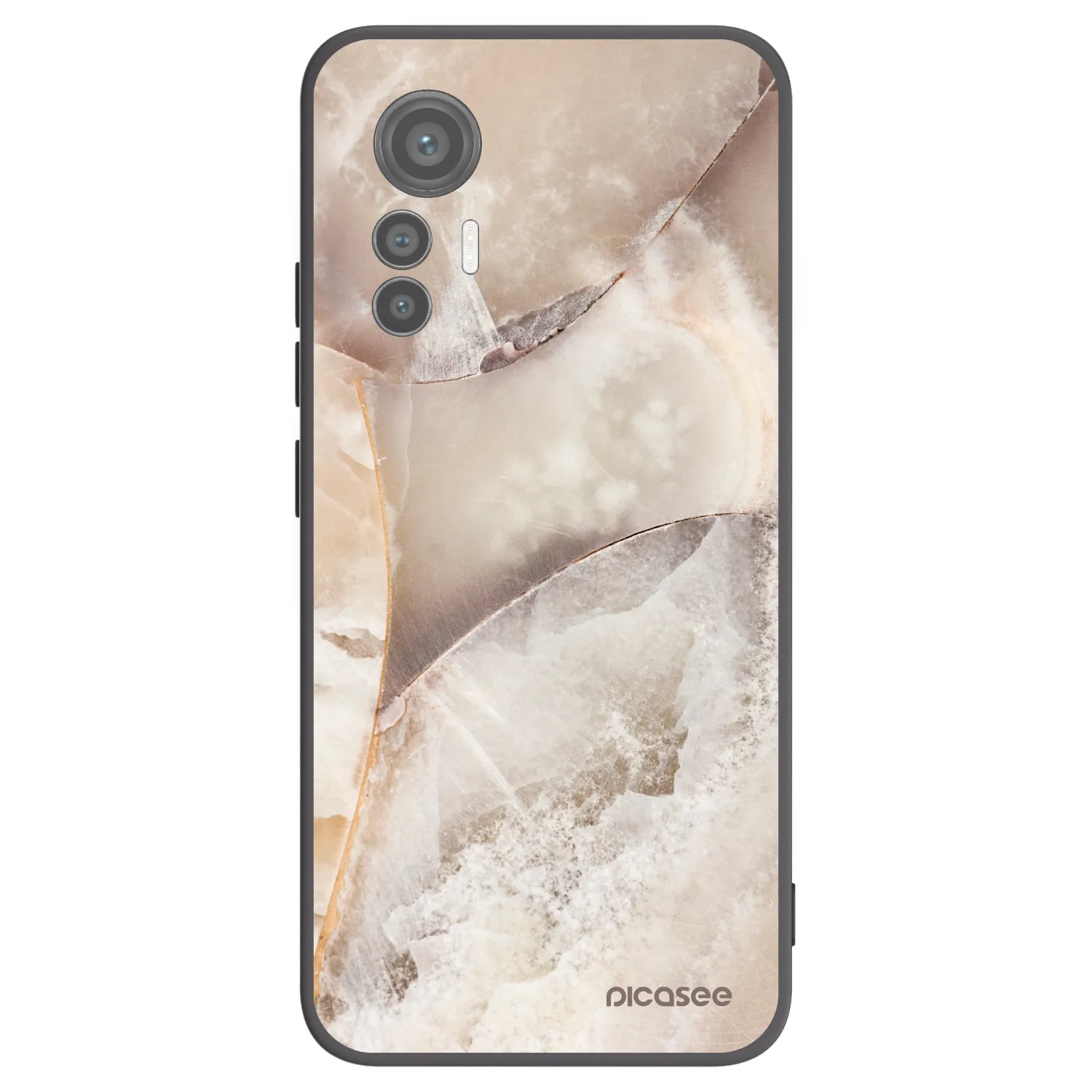 Picasee Μαύρη θήκη σιλικόνης για Xiaomi 12 Lite - Cream marble