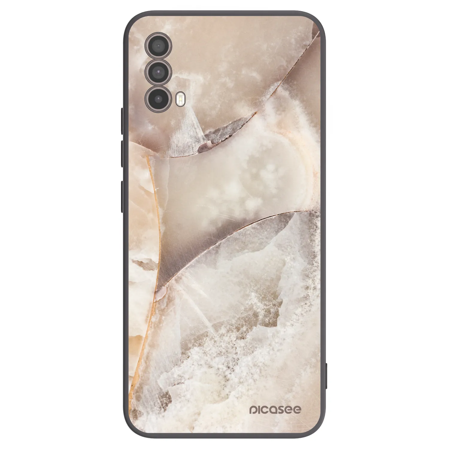 Picasee Μαύρη θήκη σιλικόνης για Motorola Moto E40 - Cream marble