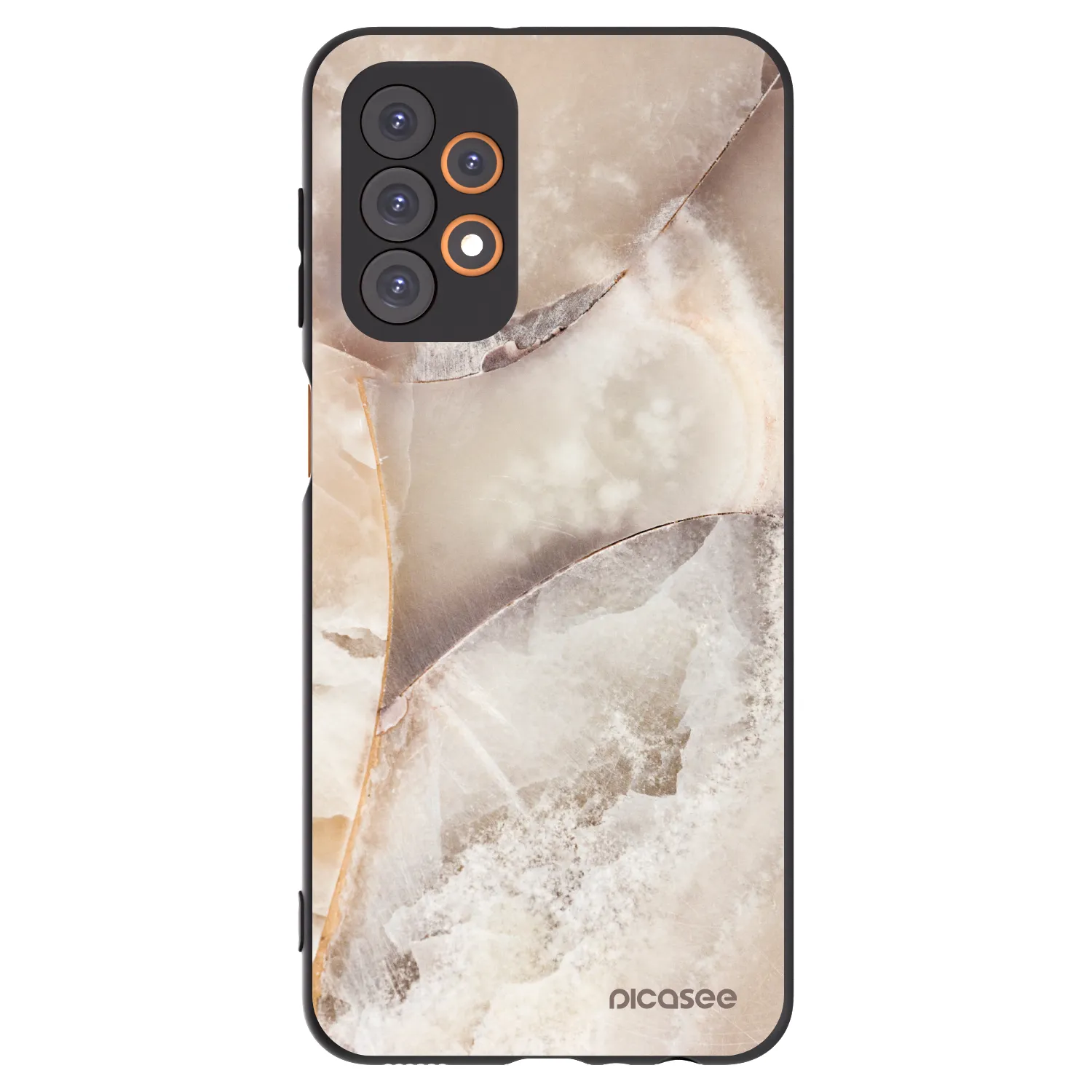 Picasee Μαύρη θήκη σιλικόνης για Samsung Galaxy A23 A235F 4G - Cream marble