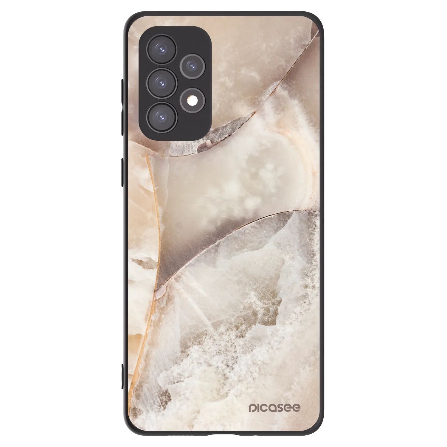 Picasee Μαύρη θήκη σιλικόνης για Samsung Galaxy A73 5G - Cream marble
