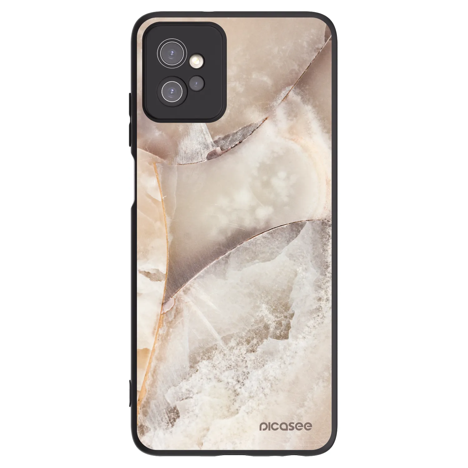 Picasee Μαύρη θήκη σιλικόνης για Motorola Moto G32 - Cream marble