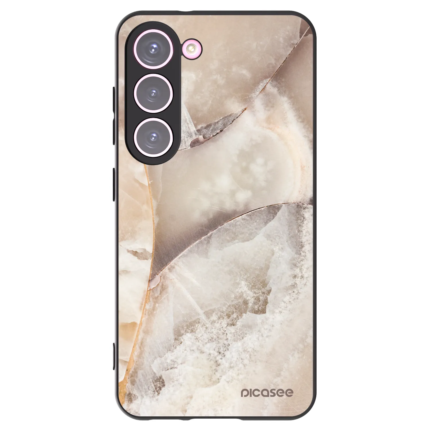 Picasee Μαύρη θήκη σιλικόνης για Samsung Galaxy S23 5G - Cream marble