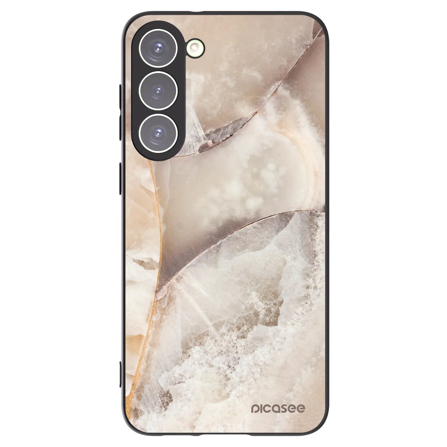 Picasee Μαύρη θήκη σιλικόνης για Samsung Galaxy S23+ 5G - Cream marble