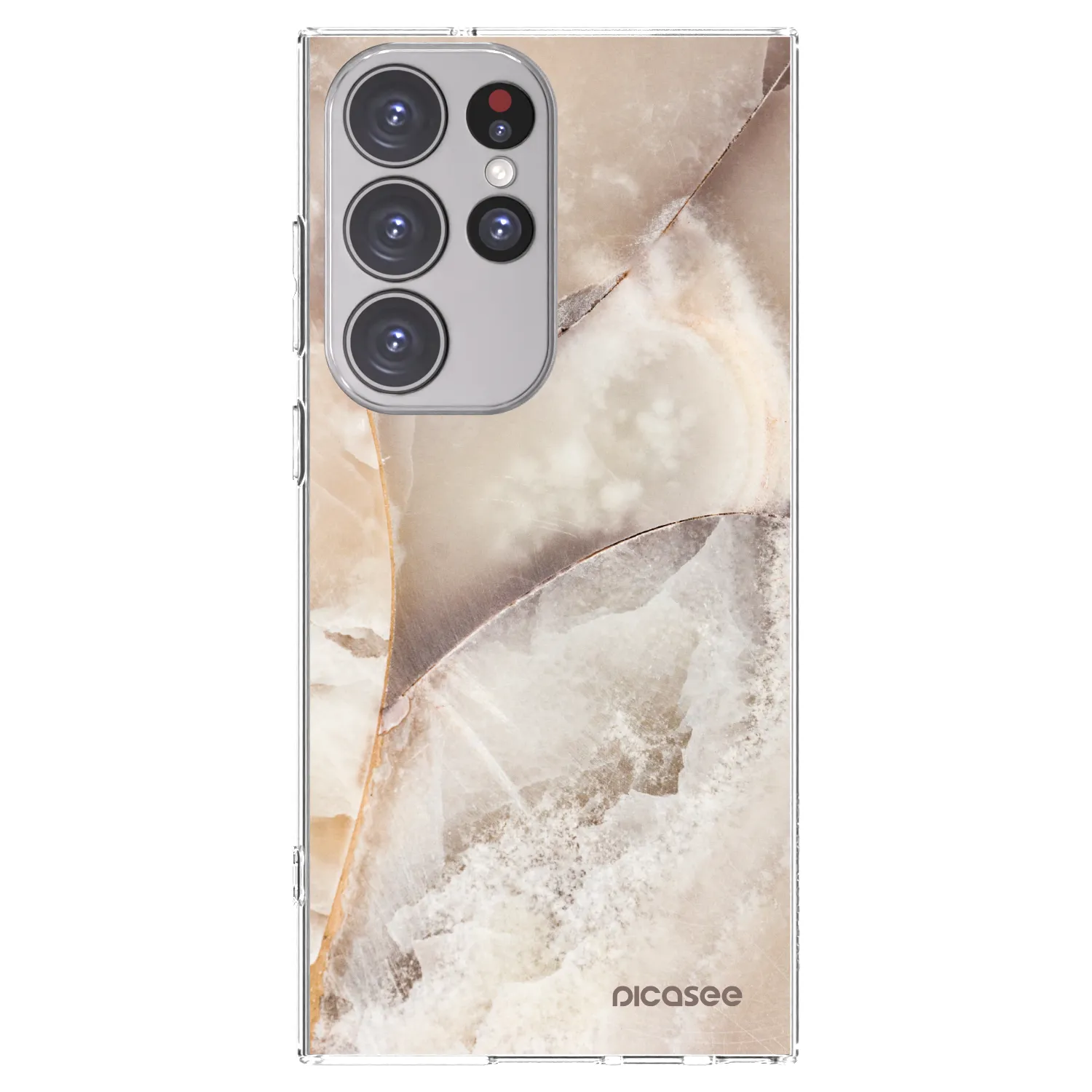 Picasee διαφανής θήκη σιλικόνης Samsung Galaxy S23 Ultra 5G - Cream marble