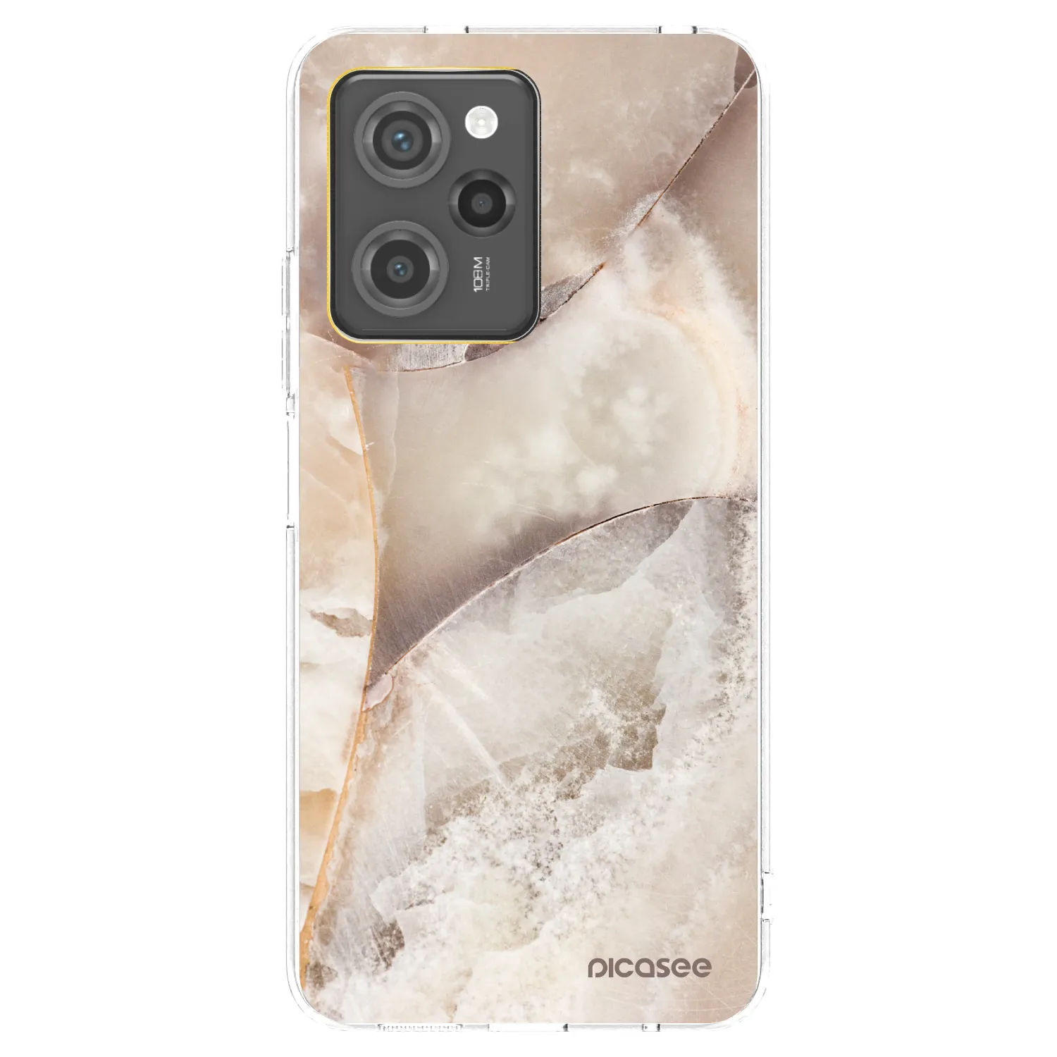Picasee Μαύρη θήκη σιλικόνης για Xiaomi Poco X5 Pro - Cream marble