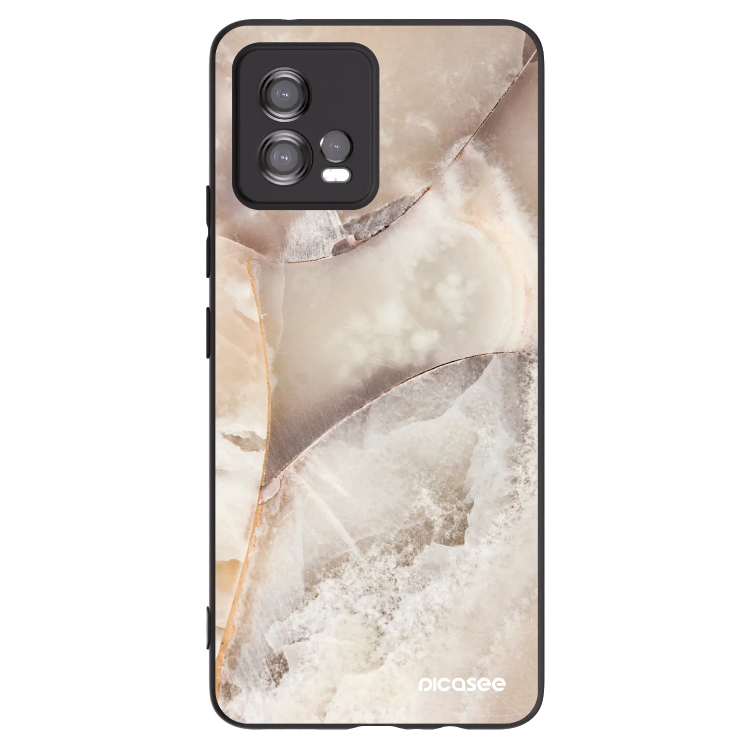 Picasee Μαύρη θήκη σιλικόνης για Motorola Moto G72 - Cream marble