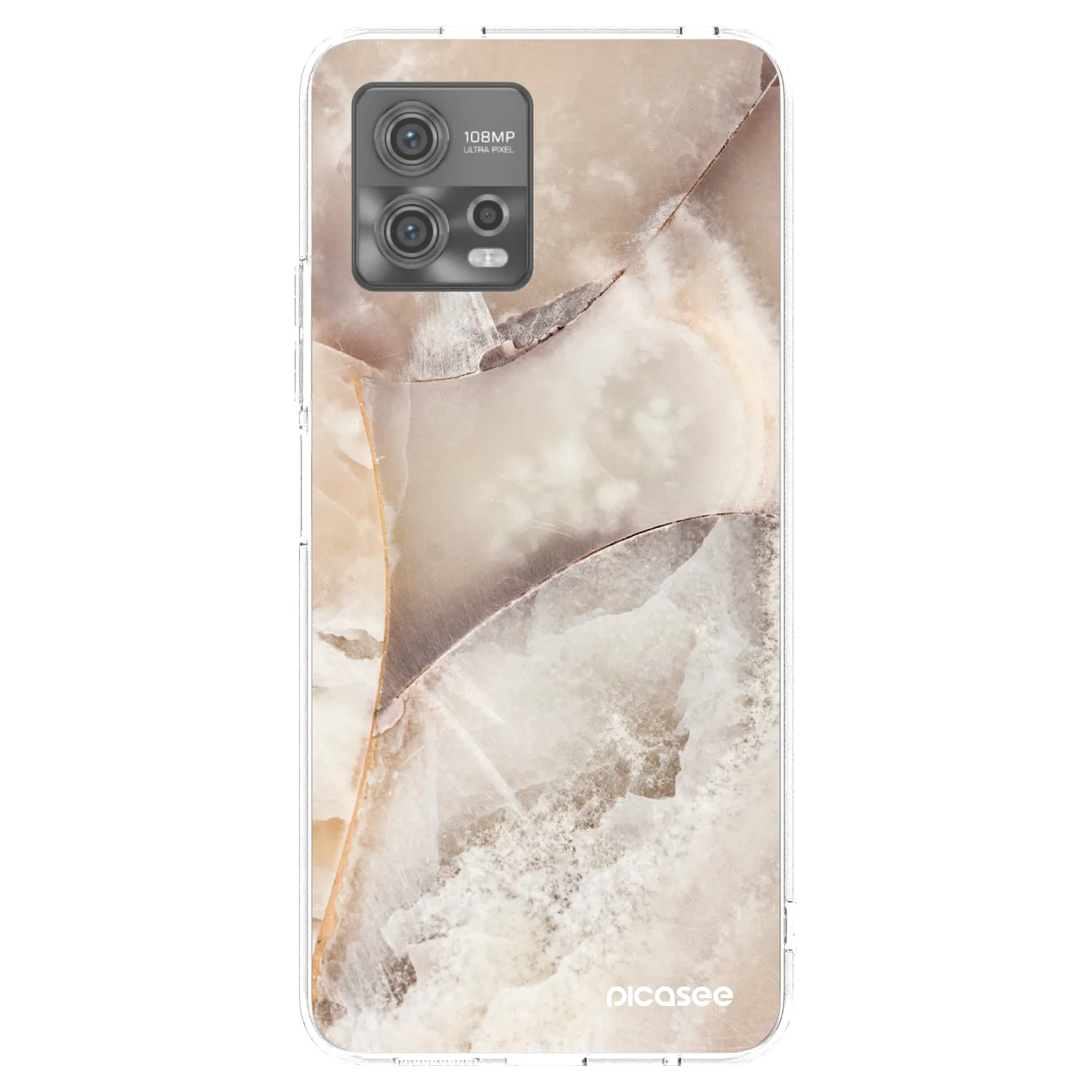 Picasee διαφανής θήκη σιλικόνης Motorola Moto G72 - Cream marble