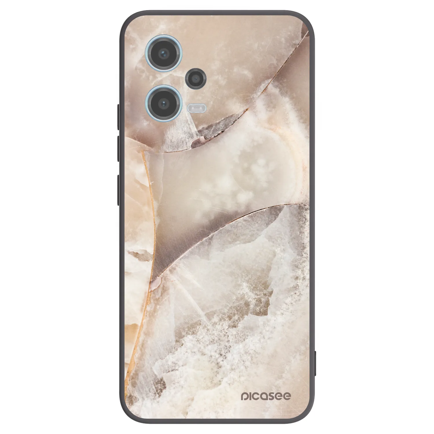 Picasee Μαύρη θήκη σιλικόνης για Xiaomi Redmi Note 12 5G - Cream marble