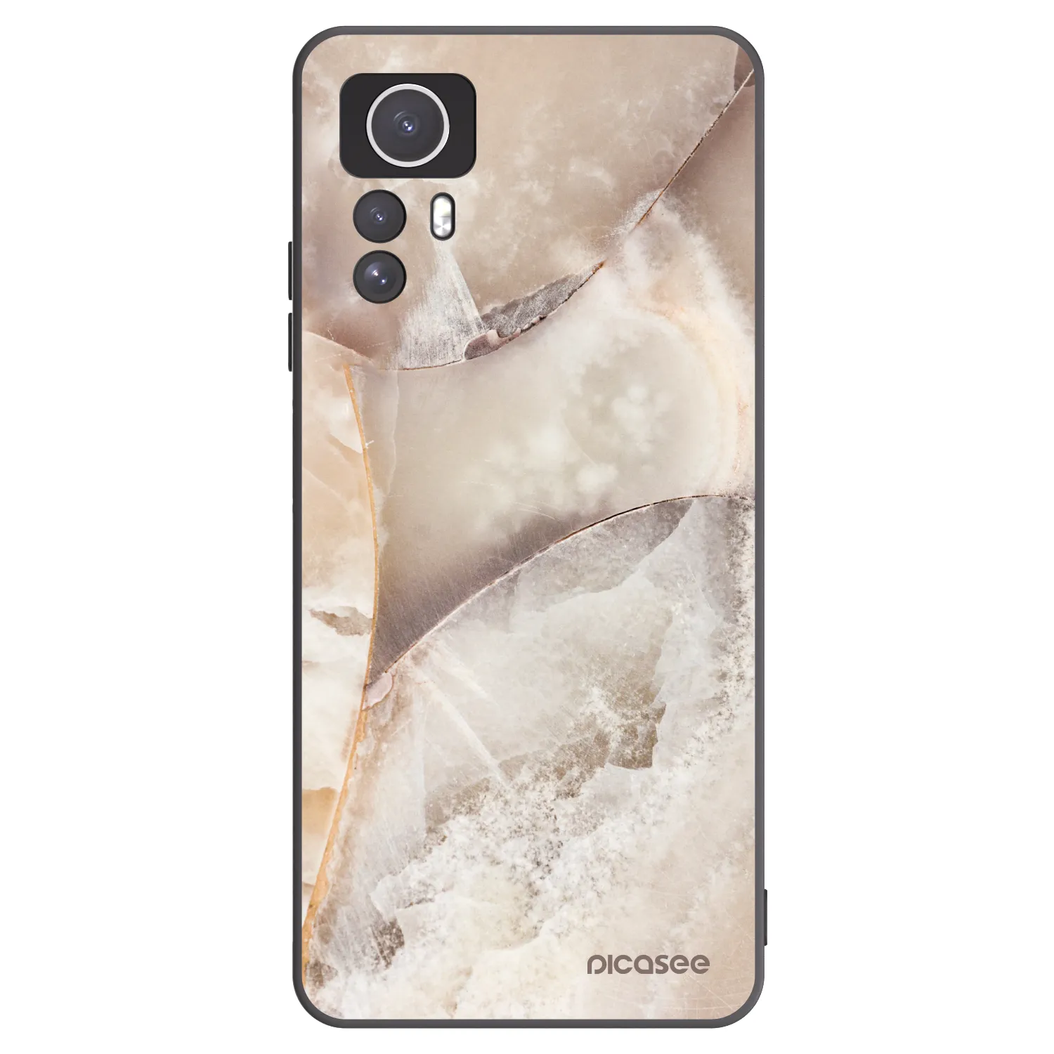 Picasee Μαύρη θήκη σιλικόνης για Xiaomi Redmi Note 12S - Cream marble