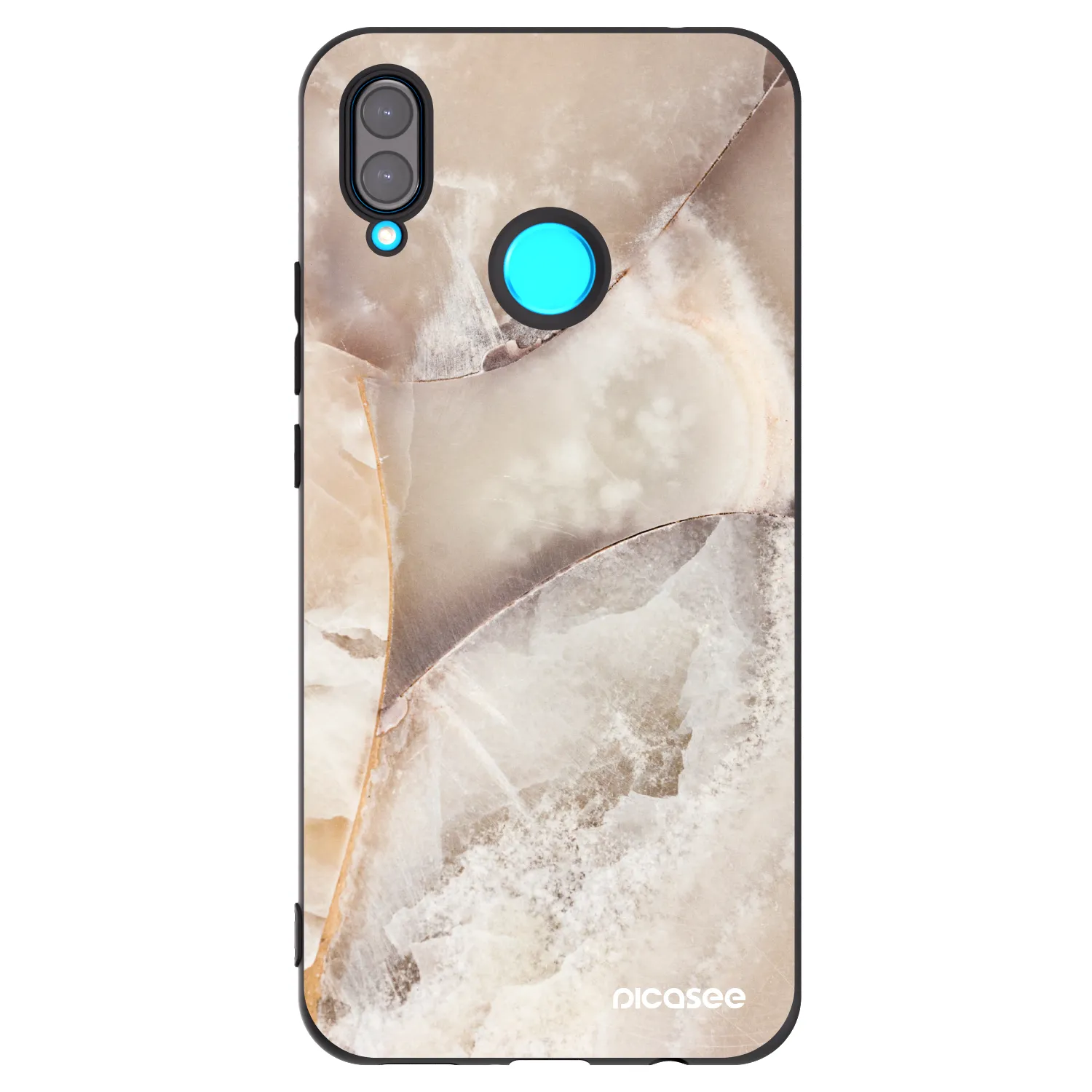 Picasee Μαύρη θήκη σιλικόνης για Huawei Nova 3i - Cream marble