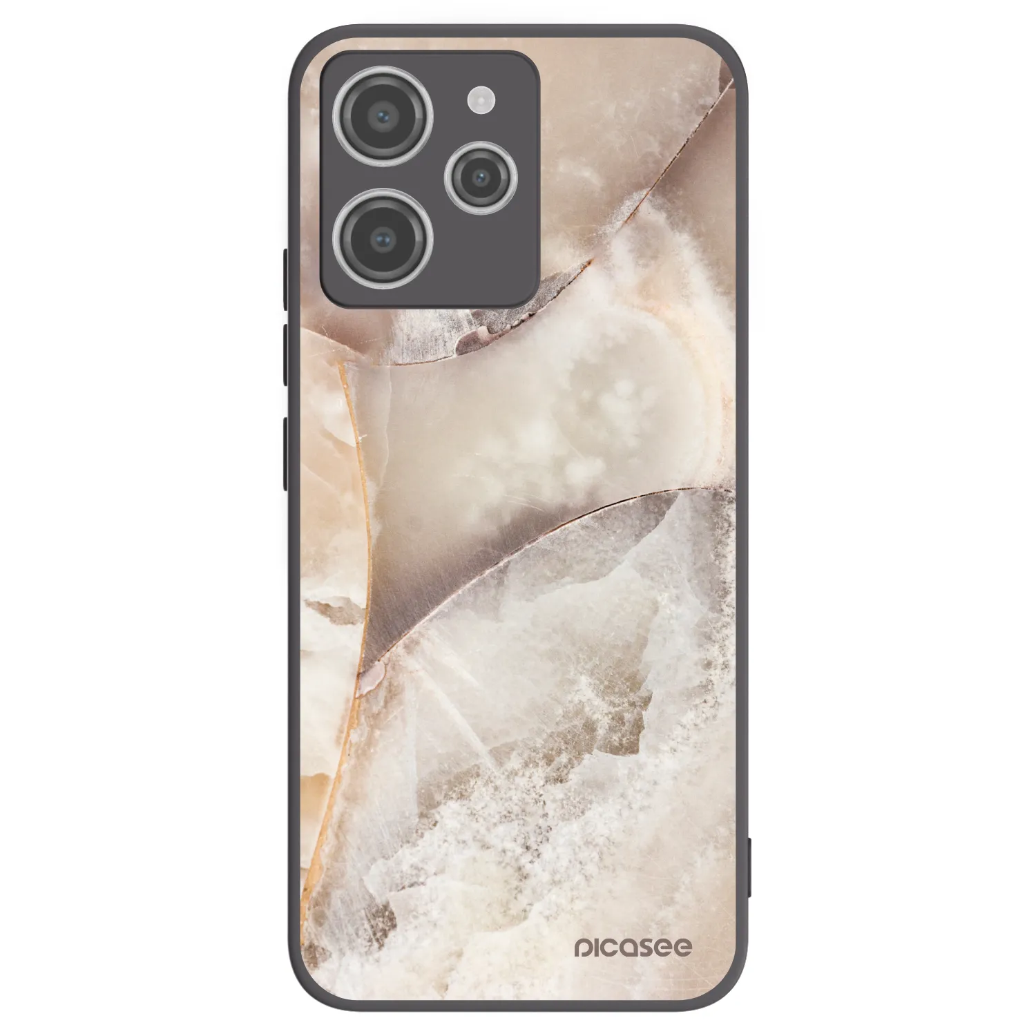 Picasee Μαύρη θήκη σιλικόνης για Xiaomi Redmi 12 4G - Cream marble