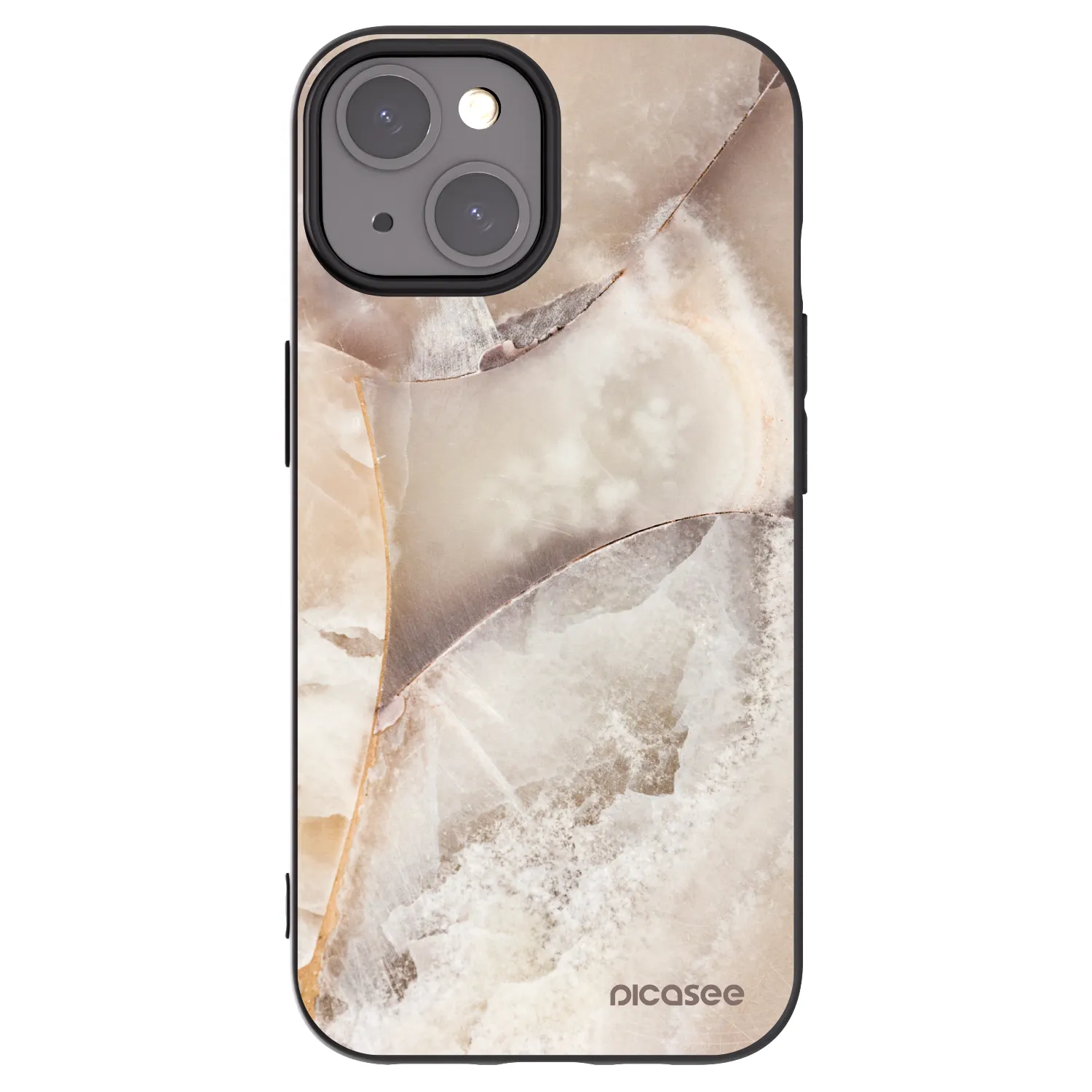 Picasee Μαύρη θήκη σιλικόνης για Apple iPhone 15 - Cream marble