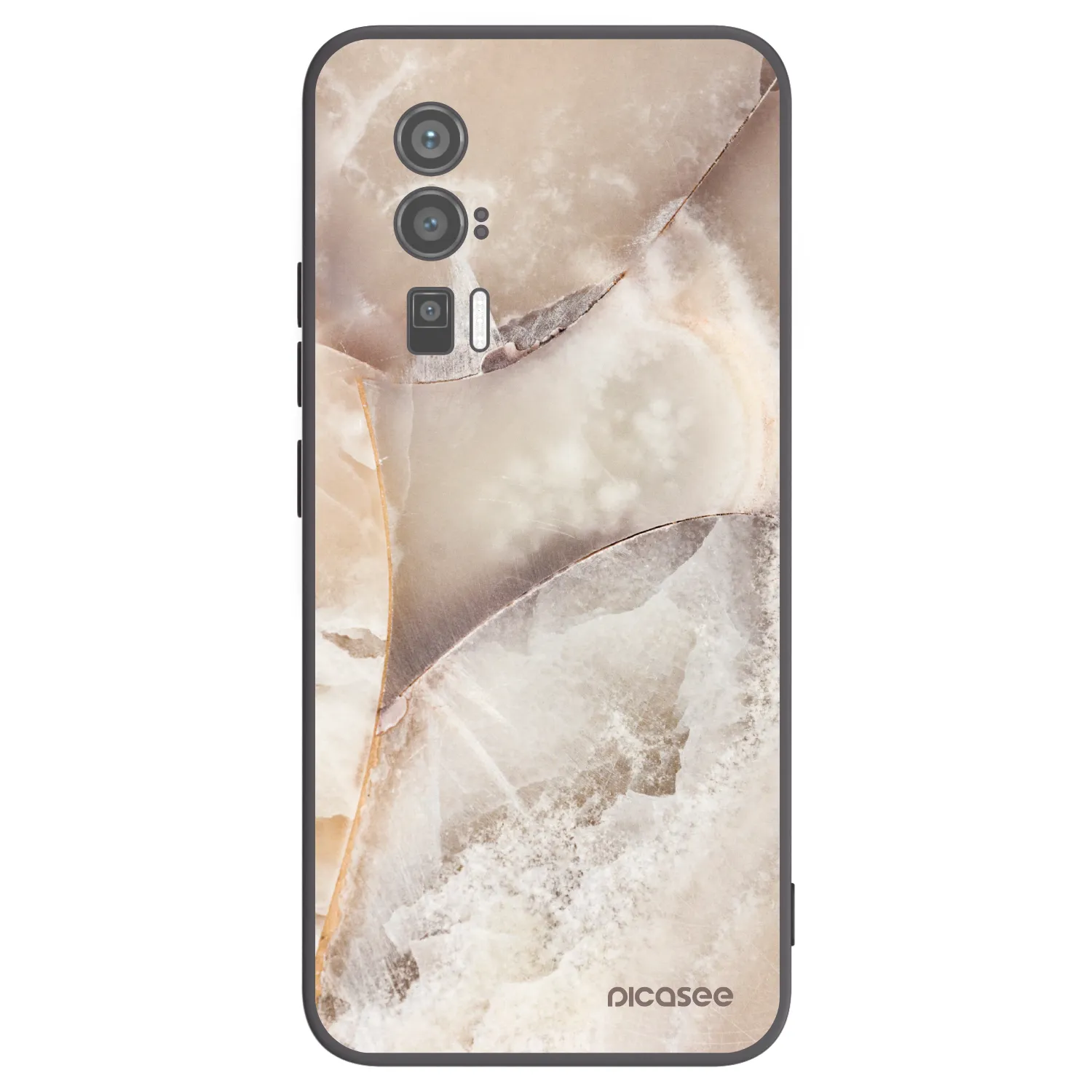 Picasee Μαύρη θήκη σιλικόνης για Xiaomi Poco F5 Pro 5G - Cream marble