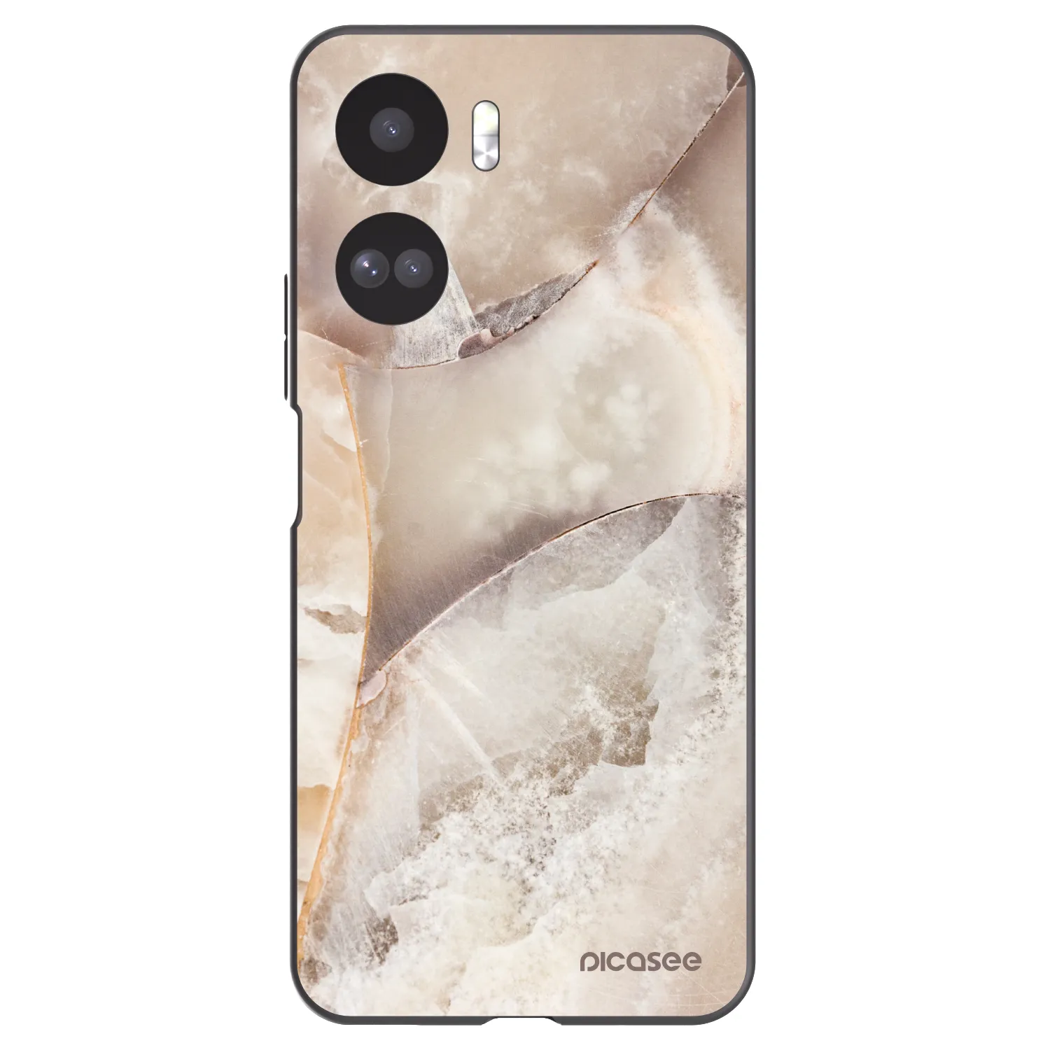 Picasee Μαύρη θήκη σιλικόνης για Honor 90 Lite 5G - Cream marble