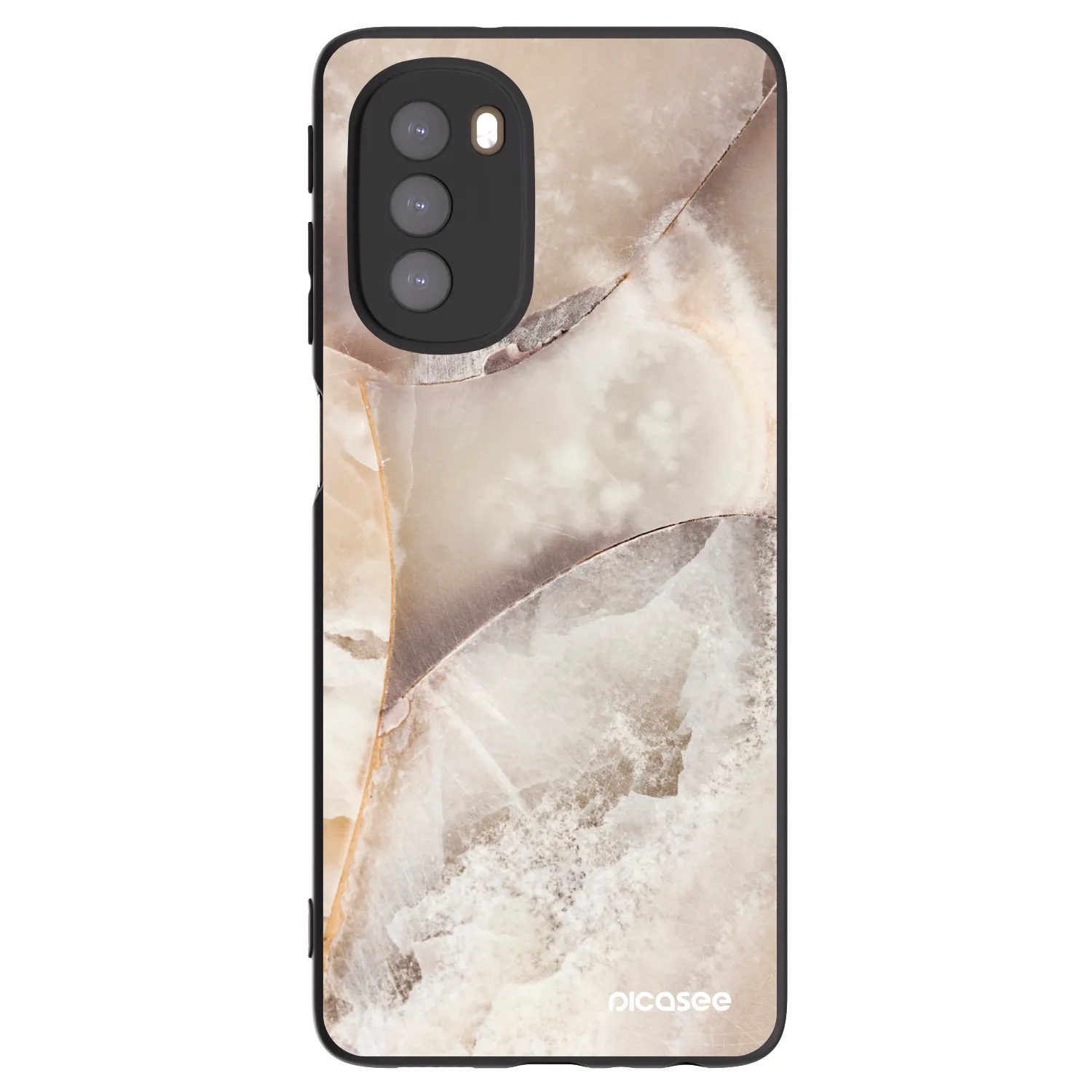 Picasee Μαύρη θήκη σιλικόνης για Motorola Moto G51 - Cream marble
