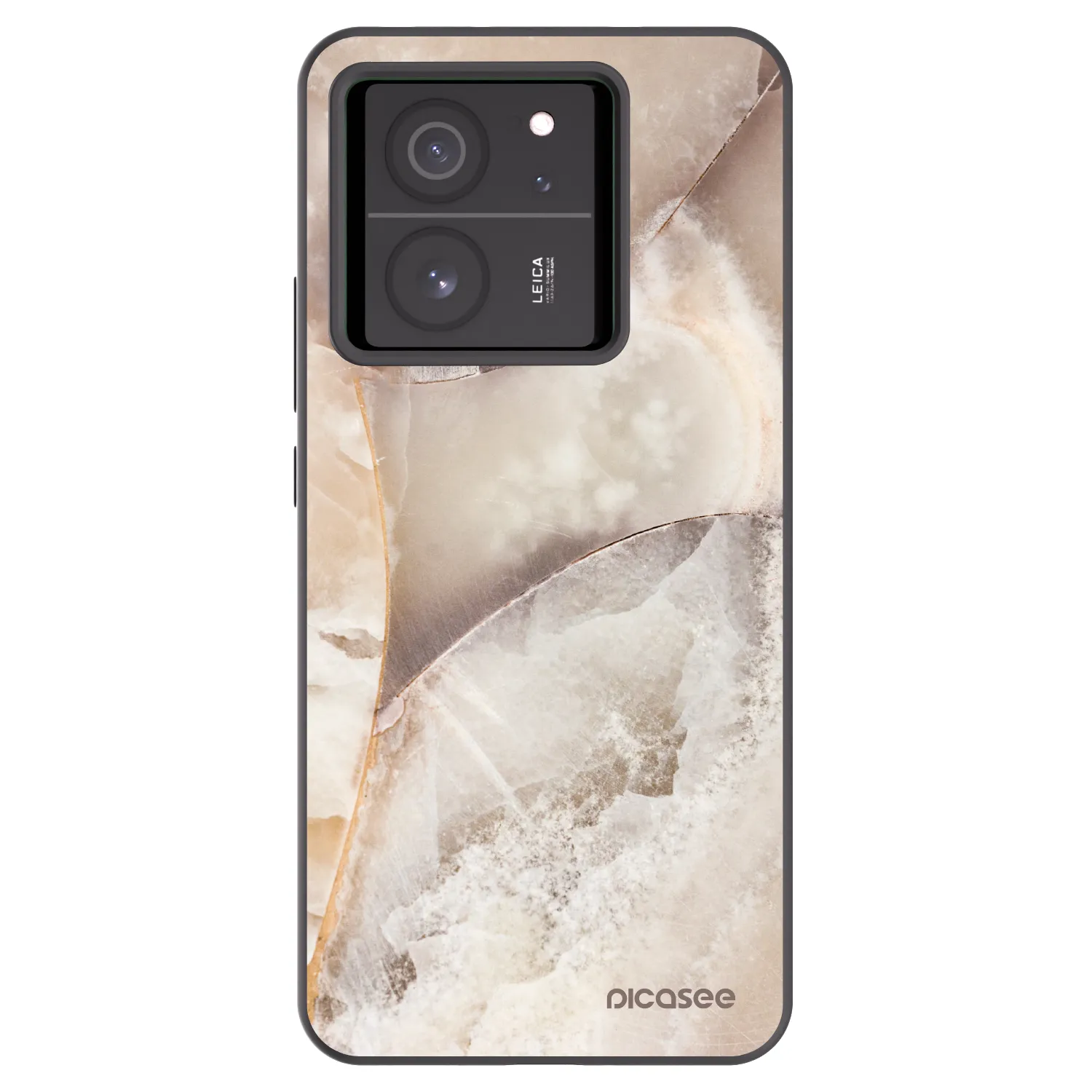 Picasee Μαύρη θήκη σιλικόνης για Xiaomi 13T Pro - Cream marble