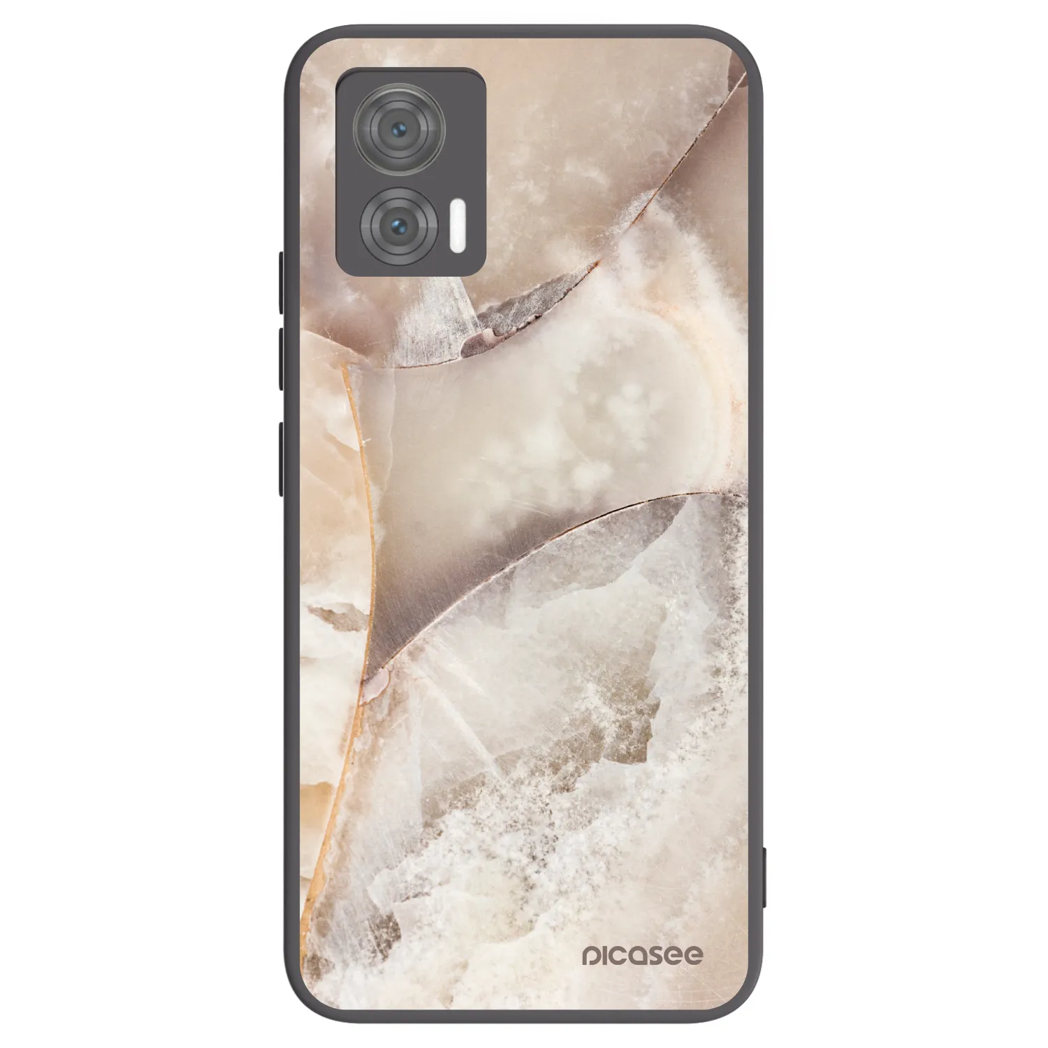 Picasee Μαύρη θήκη σιλικόνης για Motorola Edge 30 Neo - Cream marble