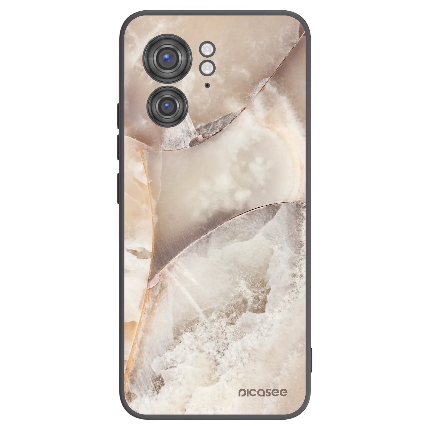 Picasee Μαύρη θήκη σιλικόνης για Motorola Edge 40 - Cream marble