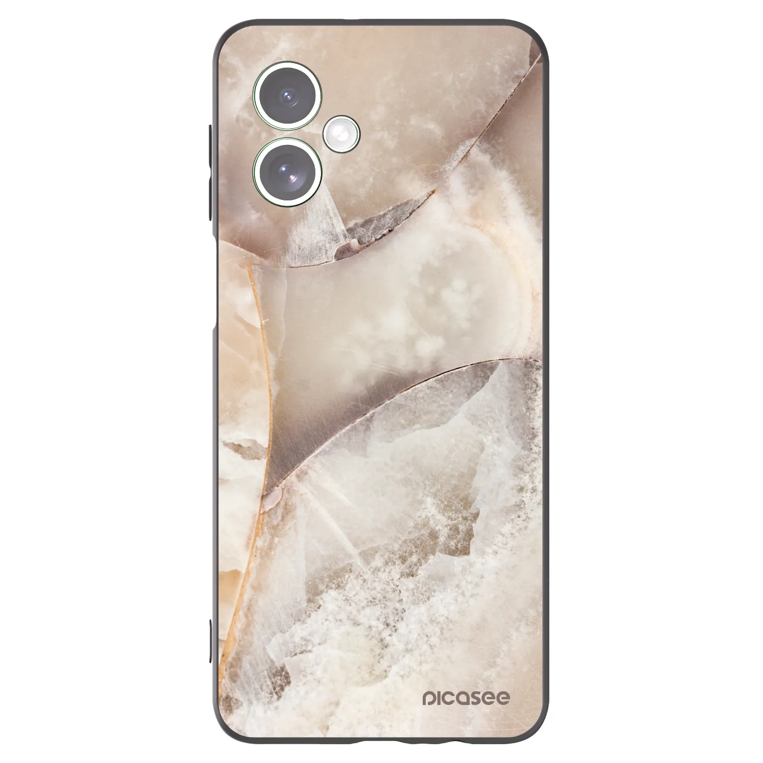 Picasee Μαύρη θήκη σιλικόνης για Motorola Moto G54 5G - Cream marble