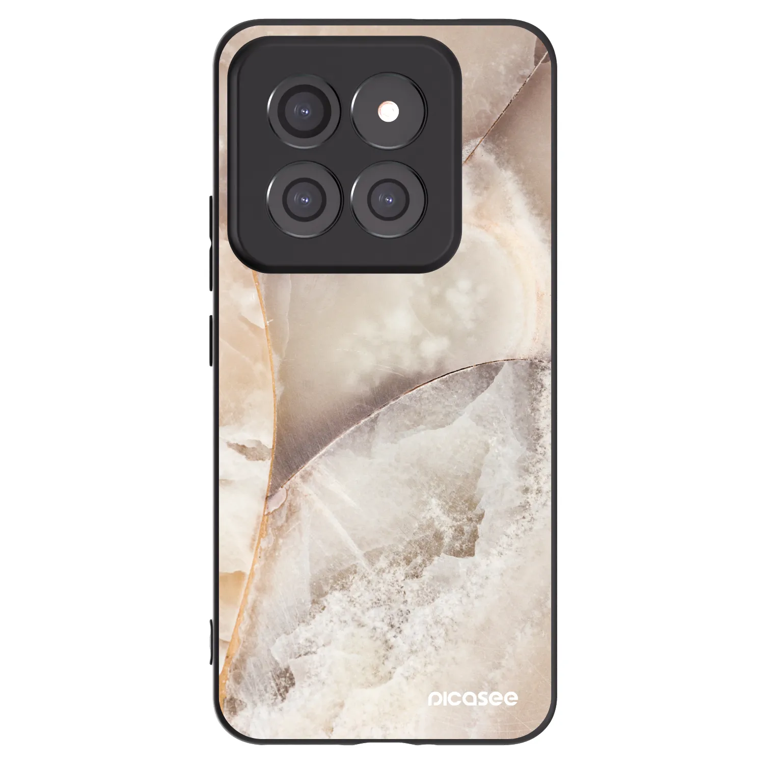 Picasee Μαύρη θήκη σιλικόνης για Xiaomi 14 Pro - Cream marble
