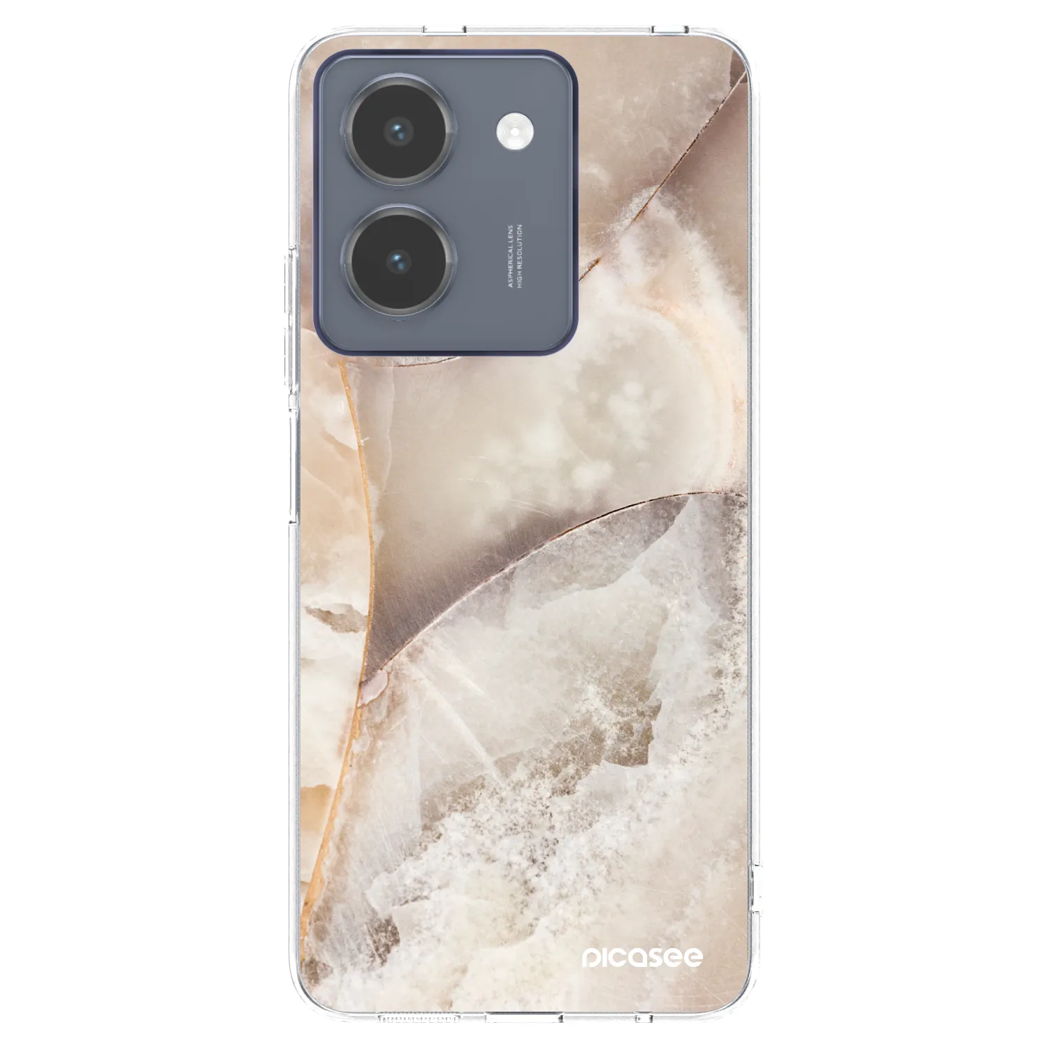 Picasee διαφανής θήκη σιλικόνης Vivo Y36 4G - Cream marble