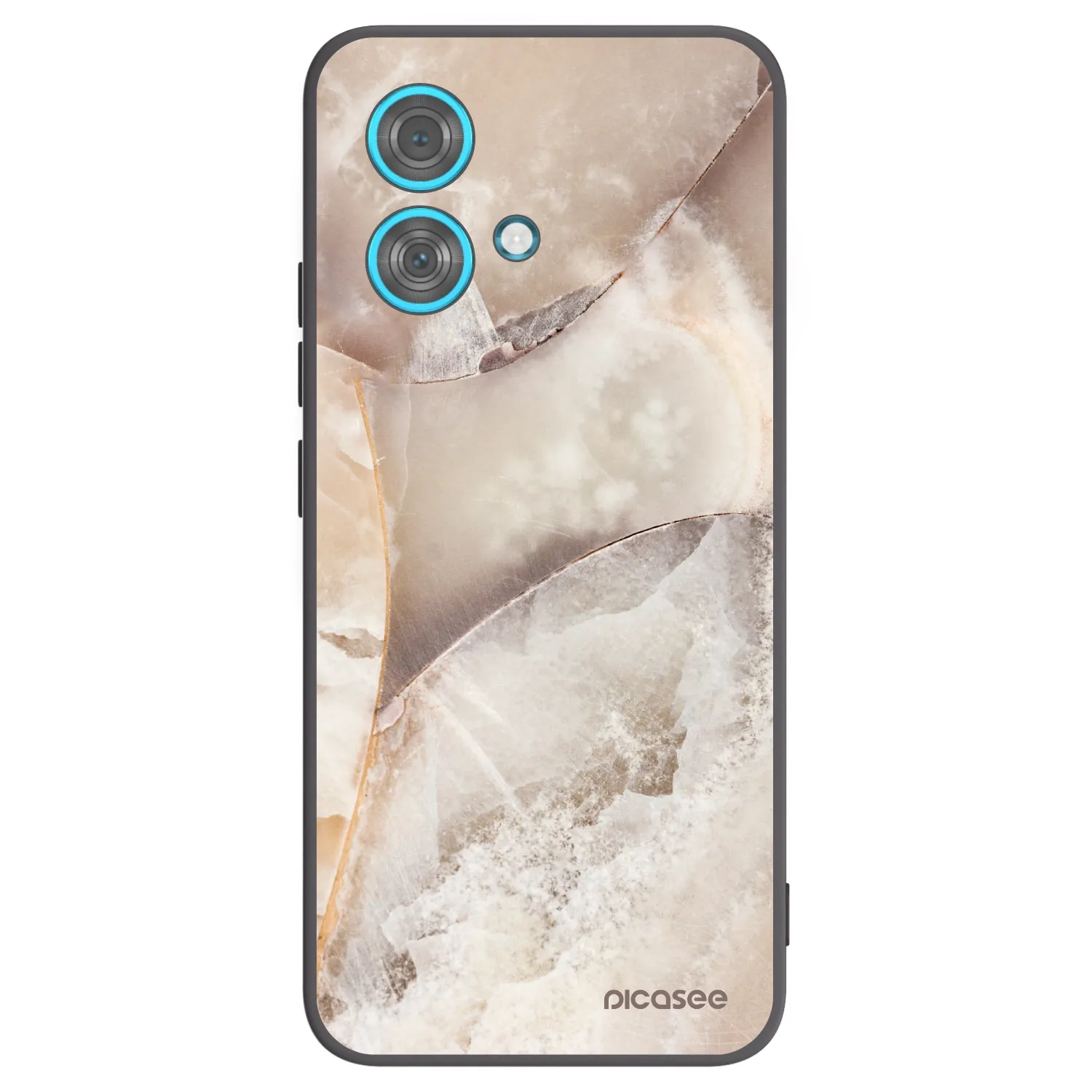 Picasee Μαύρη θήκη σιλικόνης για Motorola Edge 40 Neo - Cream marble